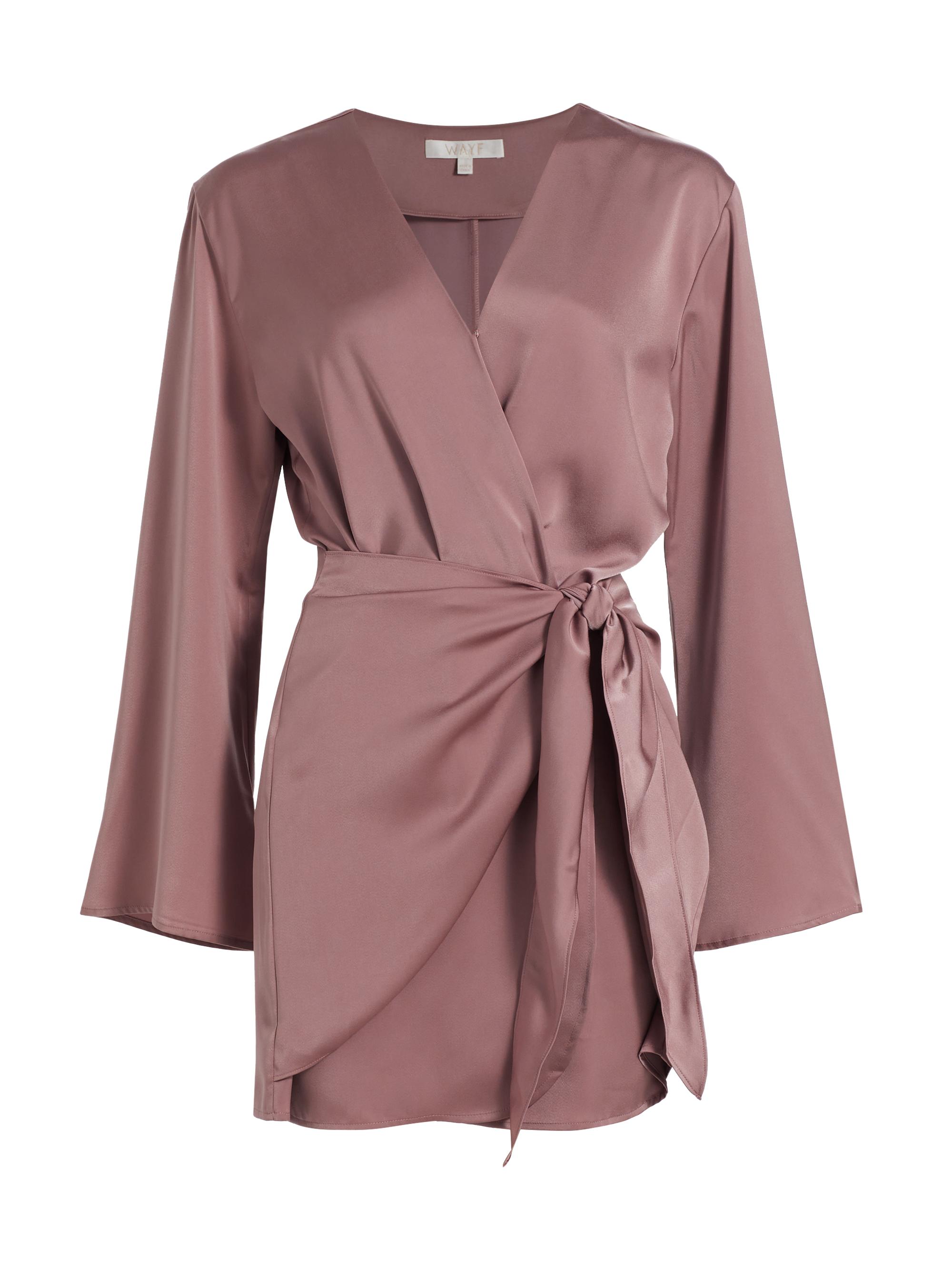 Wayf Women's Sally Satin Wrap Dress - Mauve
