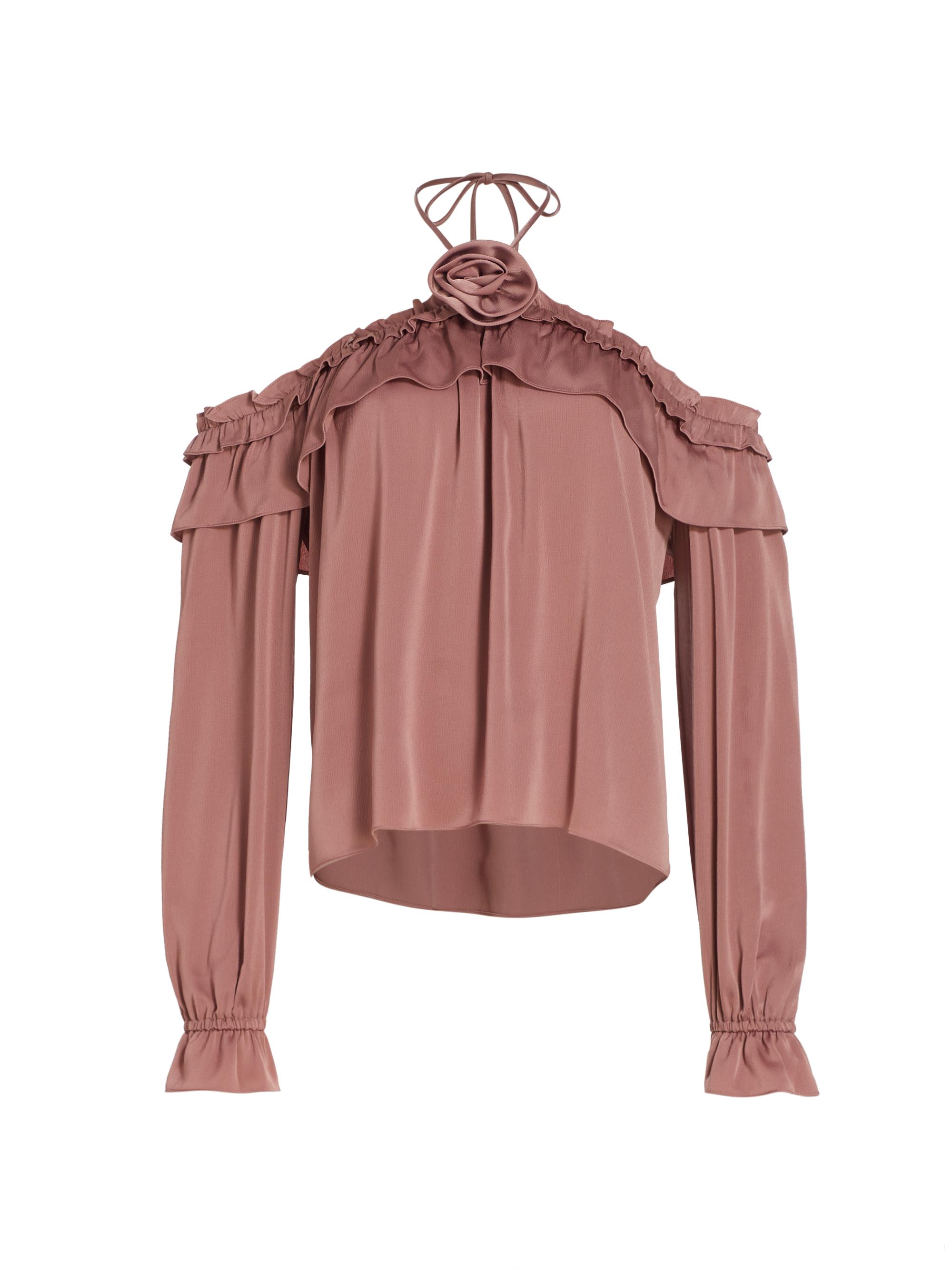 Wayf Women's Head Over Heels Satin Long-Sleeve Top - Mauve