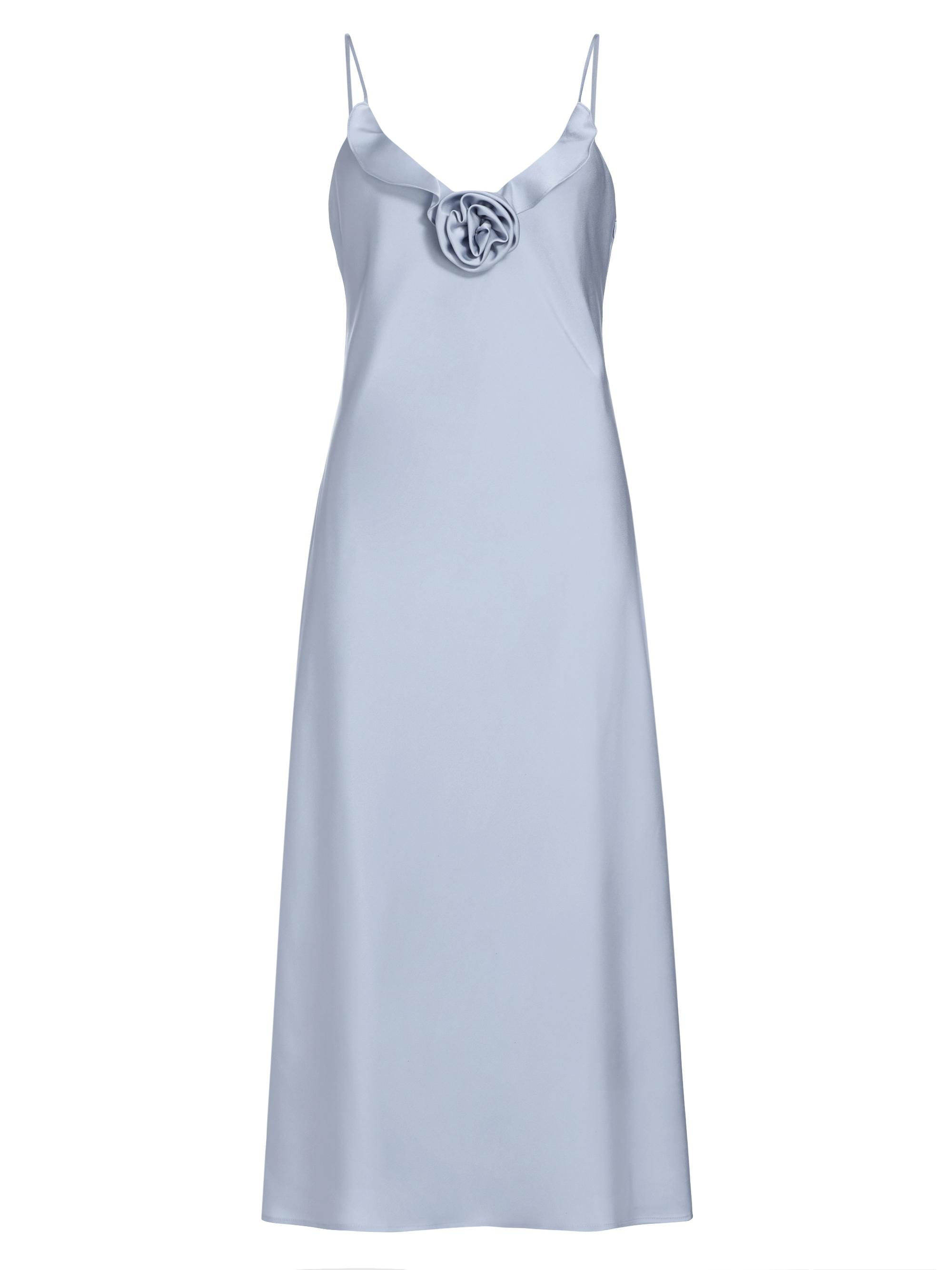 Wayf Women's Bailey Satin Rosette Midi-Dress - Ice Blue