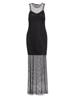 Shop Wayf Mika Crystal Mesh Maxi Dress | Saks Fifth Avenue