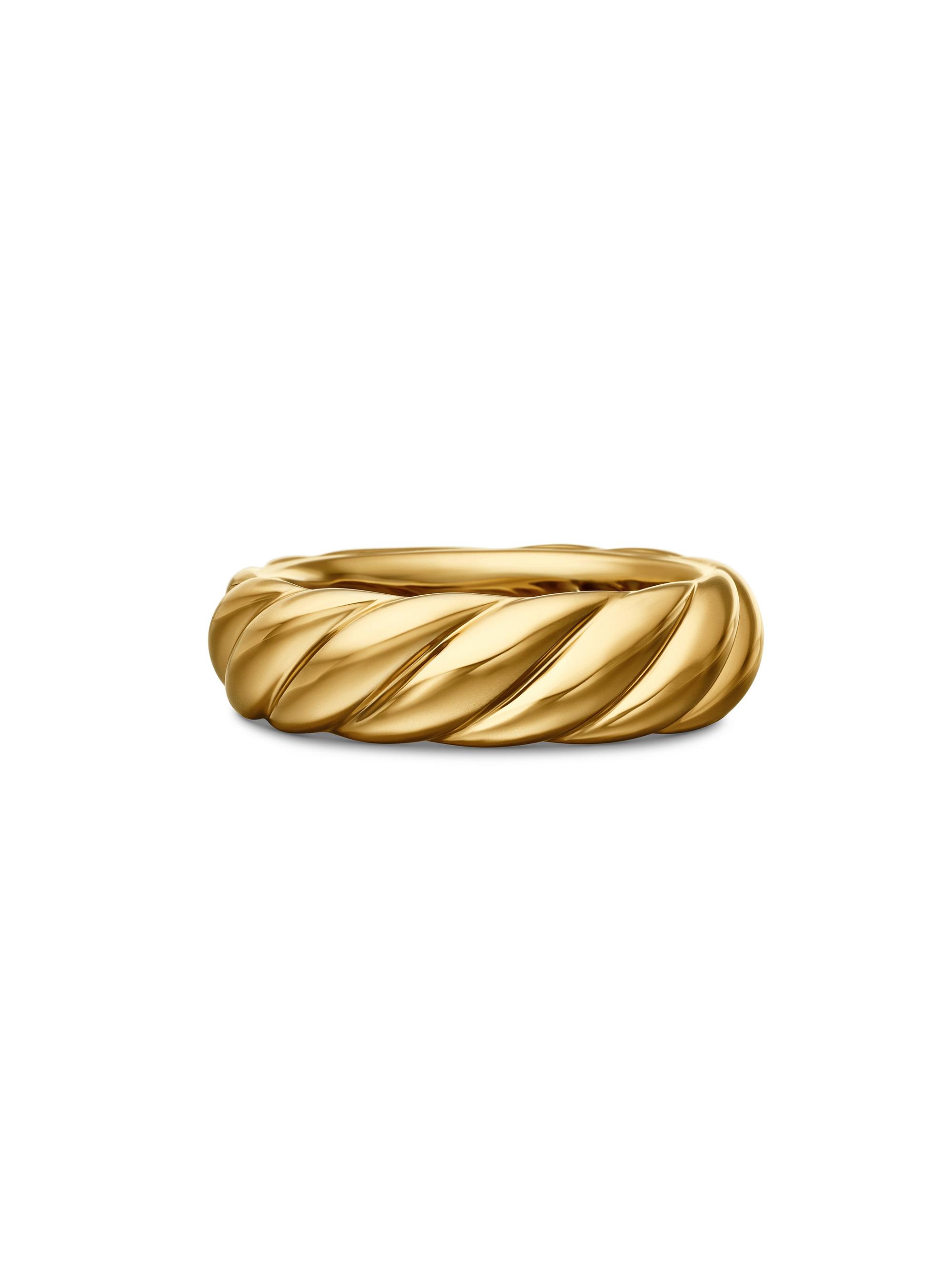 David Yurman Women's Sculpted Cable Band Ring In 18K Yellow Gold - Gold