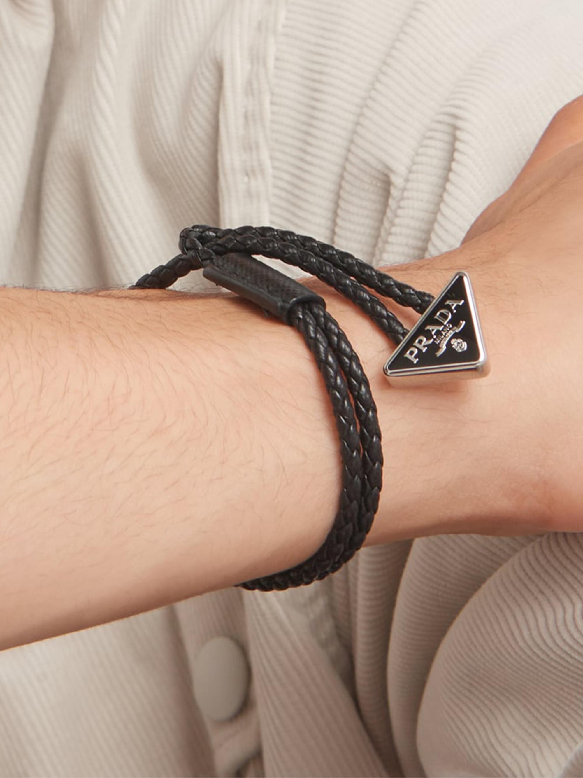 Prada Braided Nappa Leather Bracelet | Saks Fifth Avenue