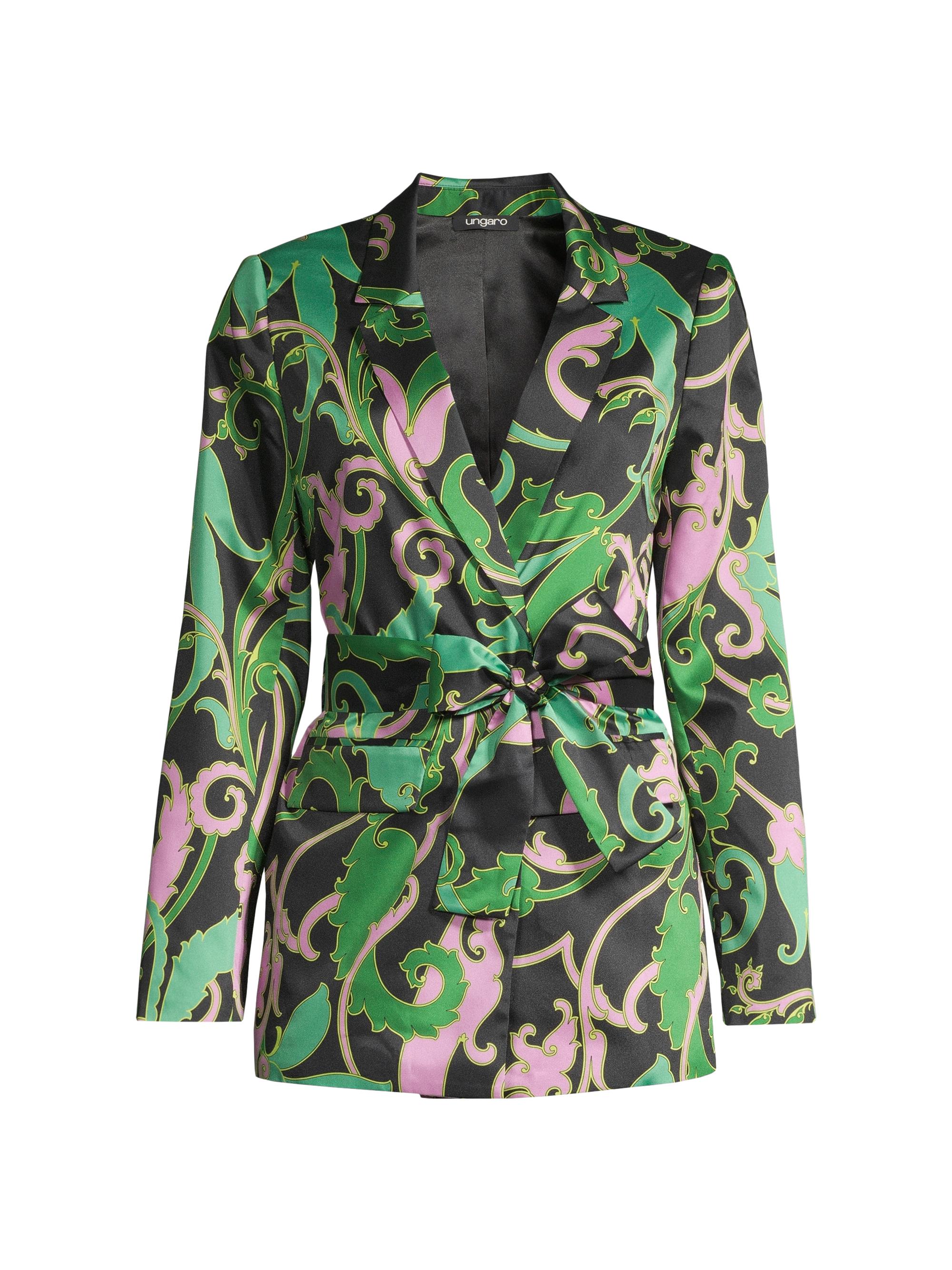 Ungaro Women's Heidi Filigree Belted Jacket - Black Multi