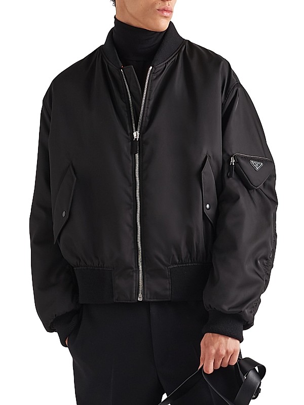 Shop Prada Re-Nylon Bomber Jacket | Saks Fifth Avenue Shop Prada Re-Nylon Bomber Jacket | Saks Fifth Avenue
