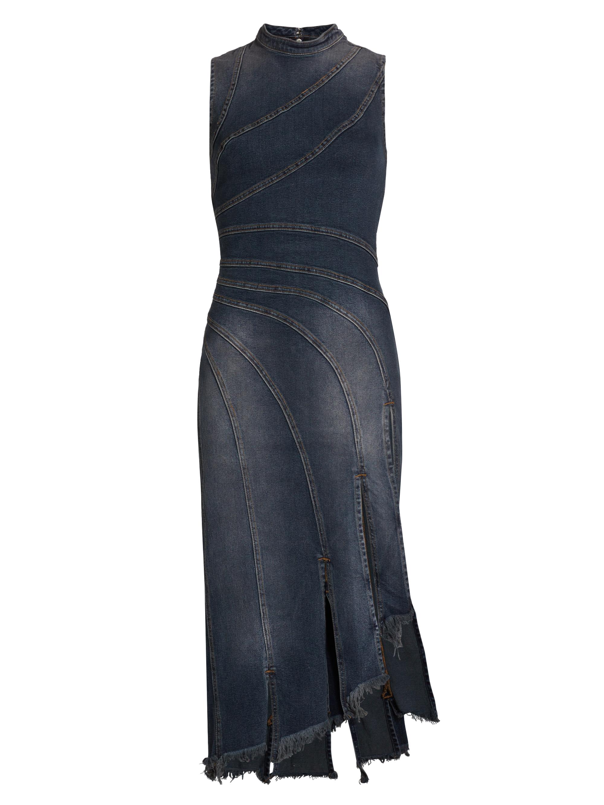 EB Denim Women's Sorriso Denim Sleeveless Frayed Midi-Dress - Bella Nott