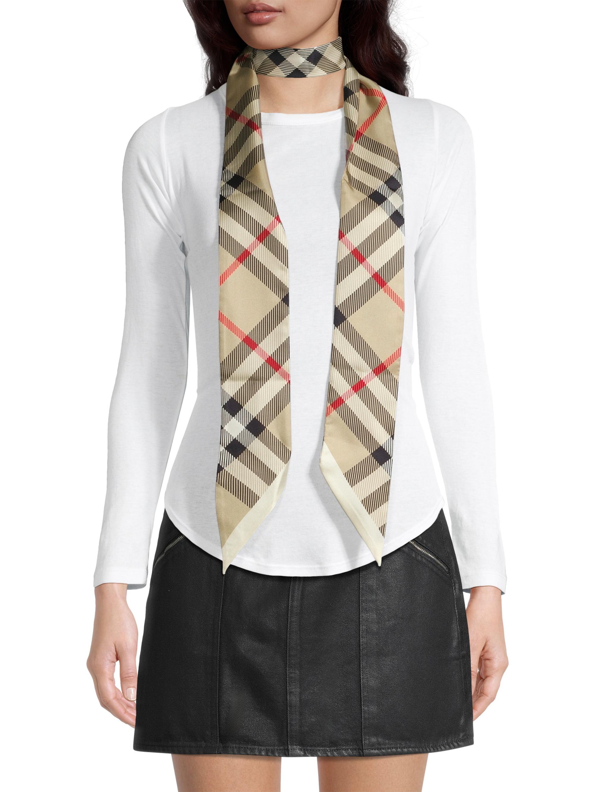 Burberry Check Silk Twilly Scarf | Saks Fifth Avenue