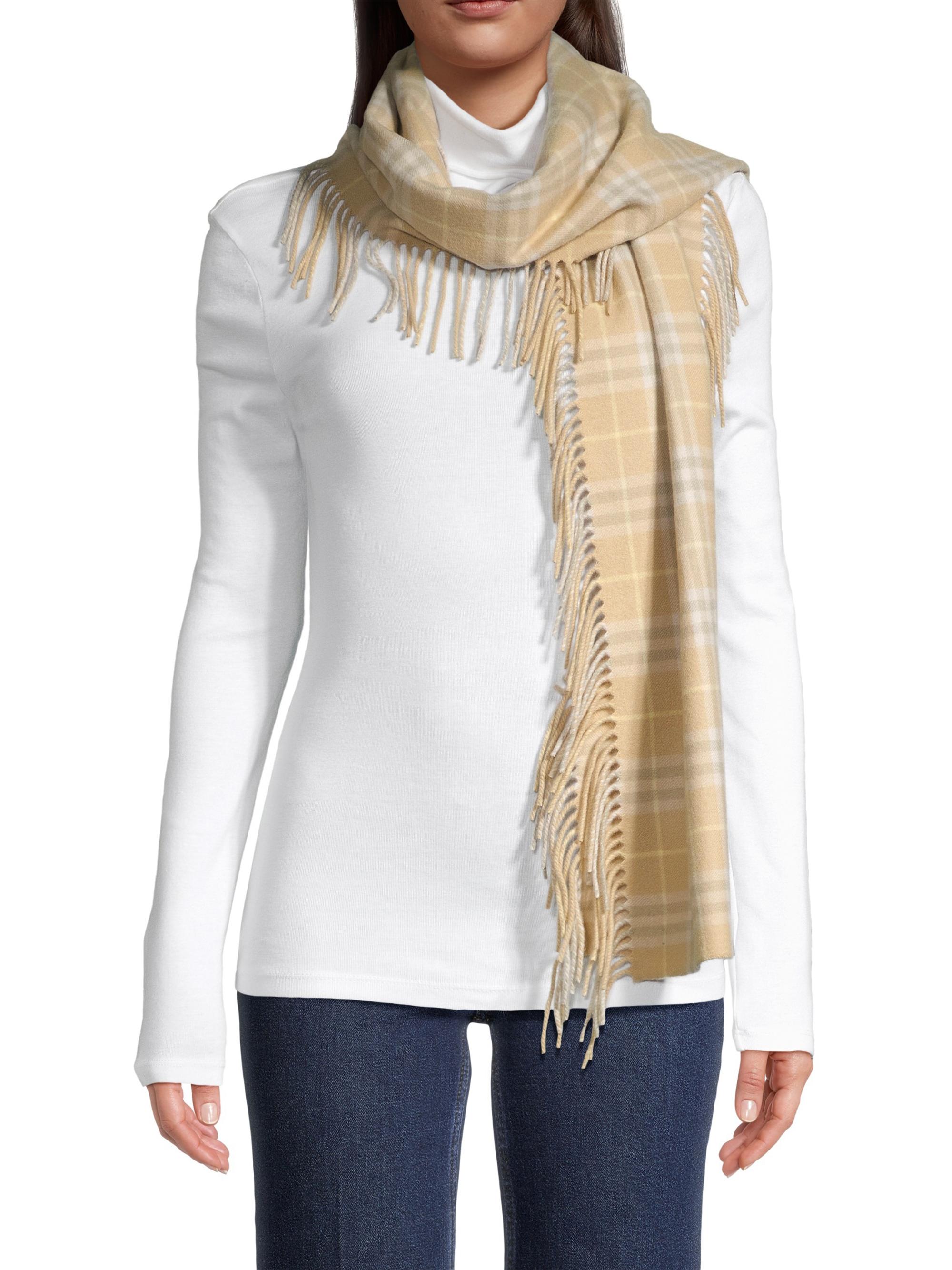 Burberry Women's Vintage Check Cashmere Scarf - Flax