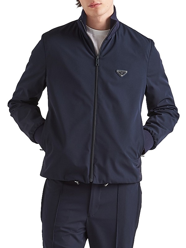 Shop Prada Stretch Technical Fabric Zipper Sweatshirt | Saks Shop Prada Stretch Technical Fabric Zipper Sweatshirt | Saks
