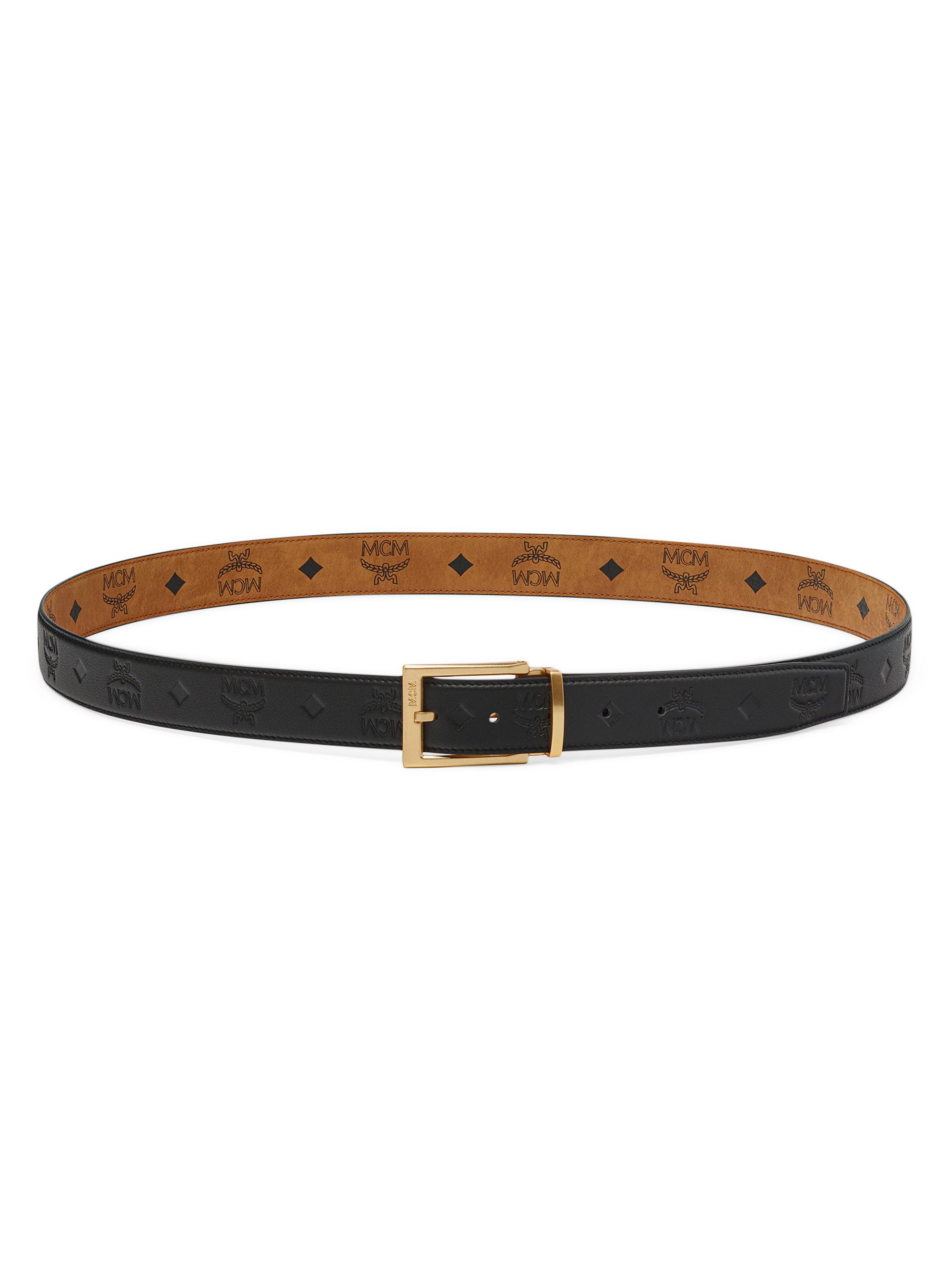 MCM Men's Aren Reversible Belt - Black