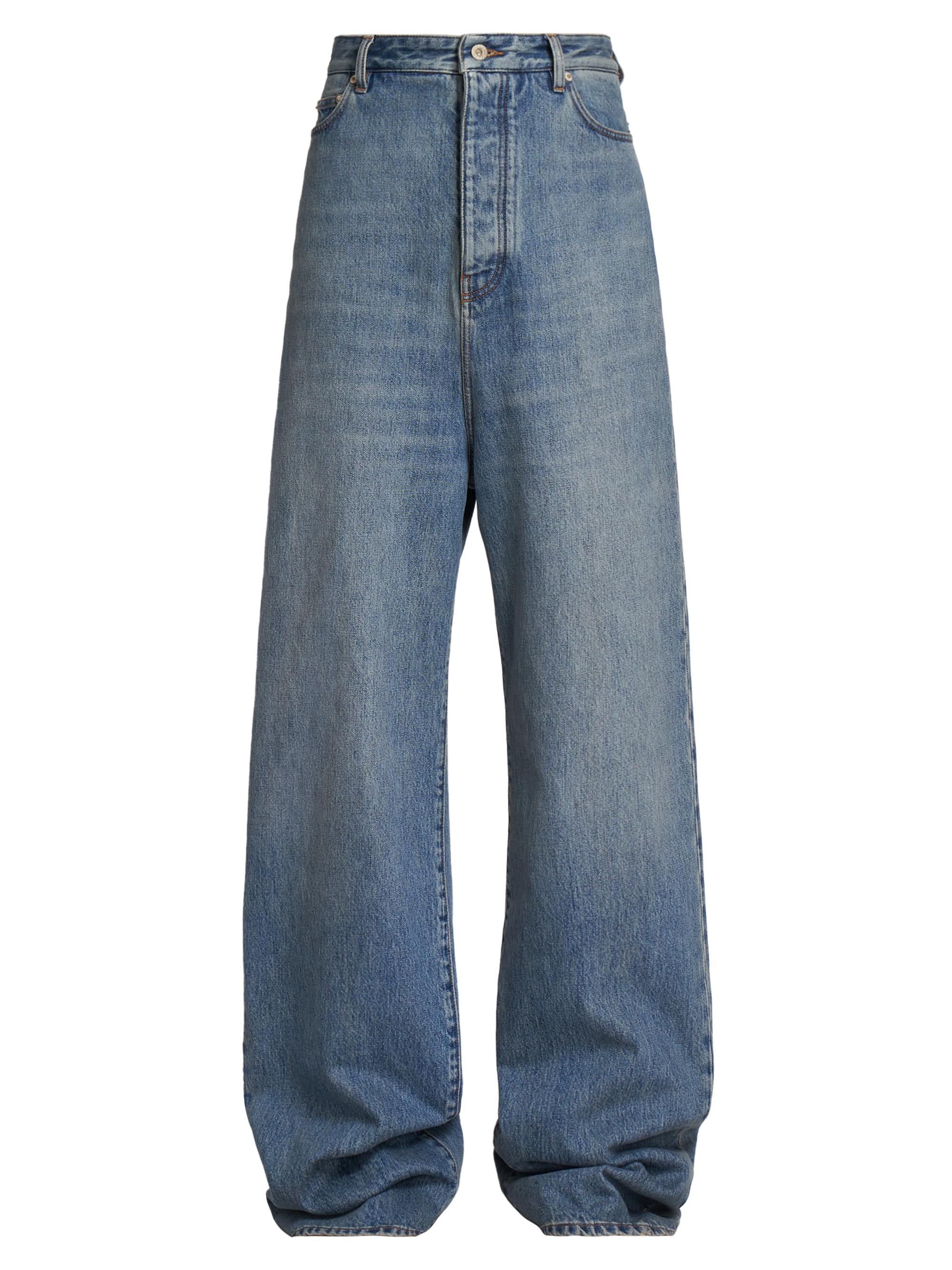 LOEWE Men's High-Waisted Jeans - Washed Denim