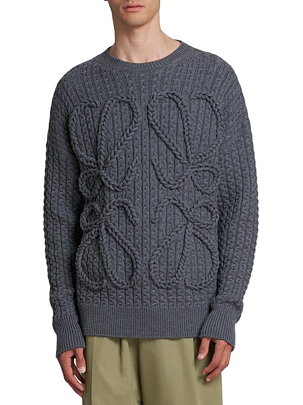 Shop LOEWE Cable-Knit Wool Sweater | Saks Fifth Avenue Shop LOEWE Cable-Knit Wool Sweater | Saks Fifth Avenue