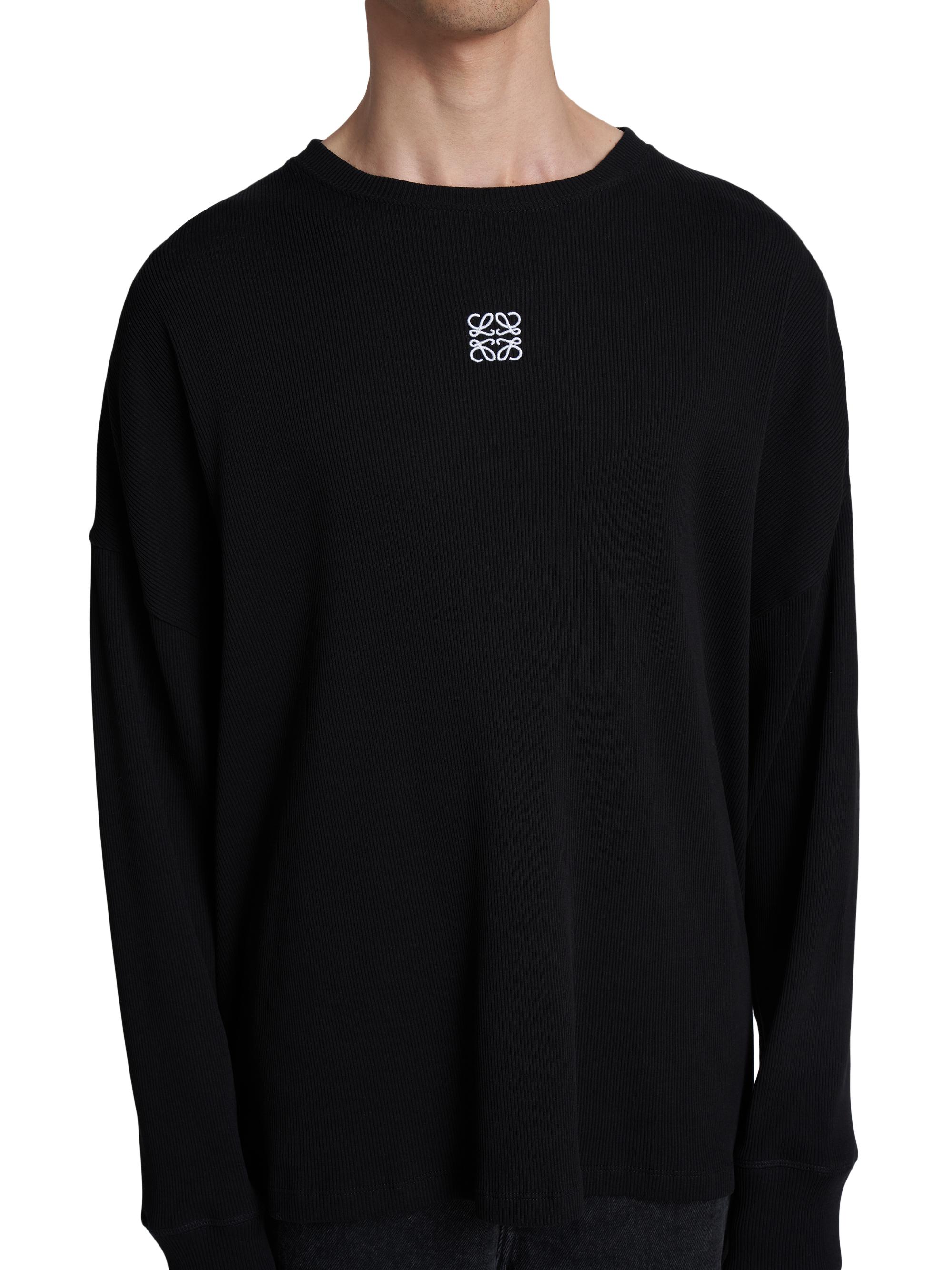 LOEWE / 長袖Tシャツ/M/ウール/BLK/無地 LOEWE Logo Long-Sleeved T-Shirt | Saks Fifth Avenue