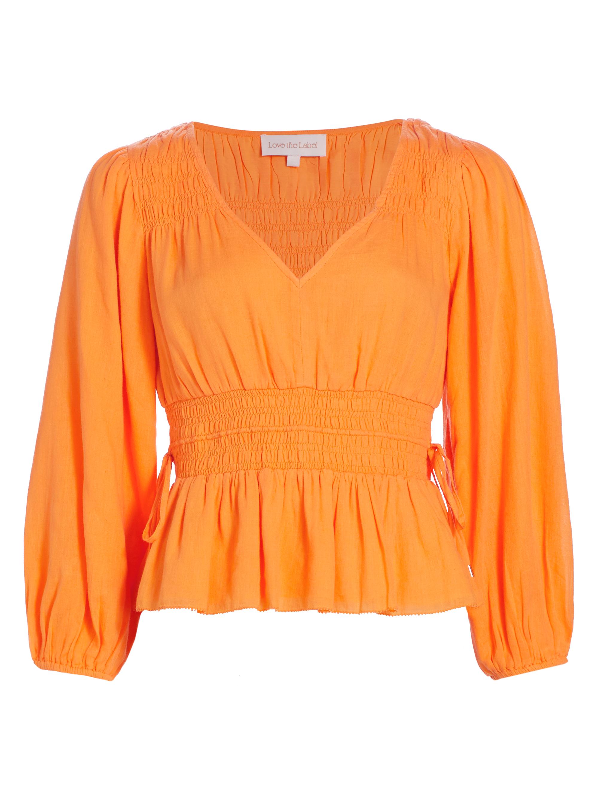 Love the Label Women's Elle Cotton Peplum Top - Mango
