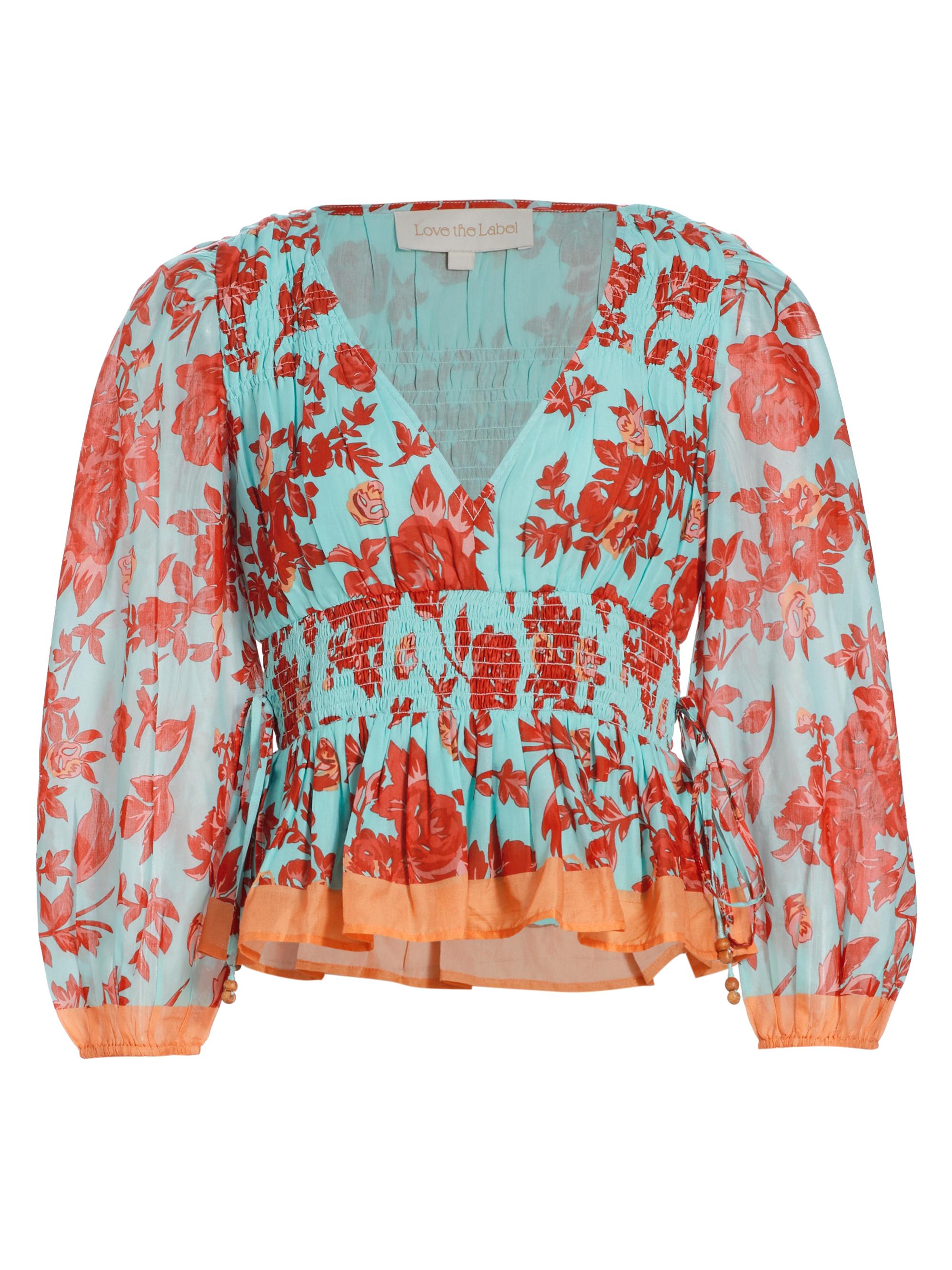Love the Label Women's Elle Floral Peplum Blouse - Vita Floral Print