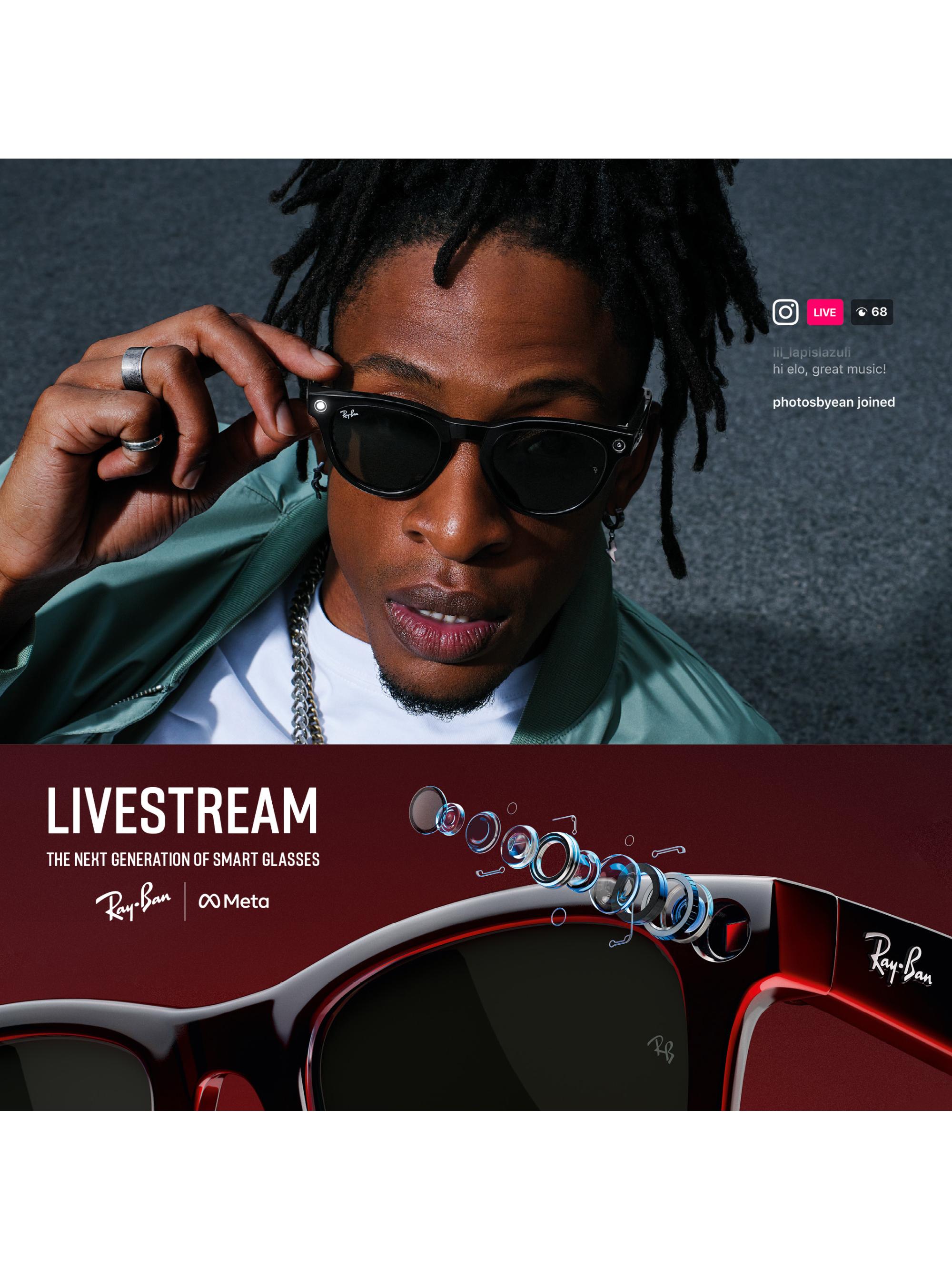 Shop Ray-Ban RW4008 53MM Ray-Ban Meta Wayfarer Large Smart Glasses 
