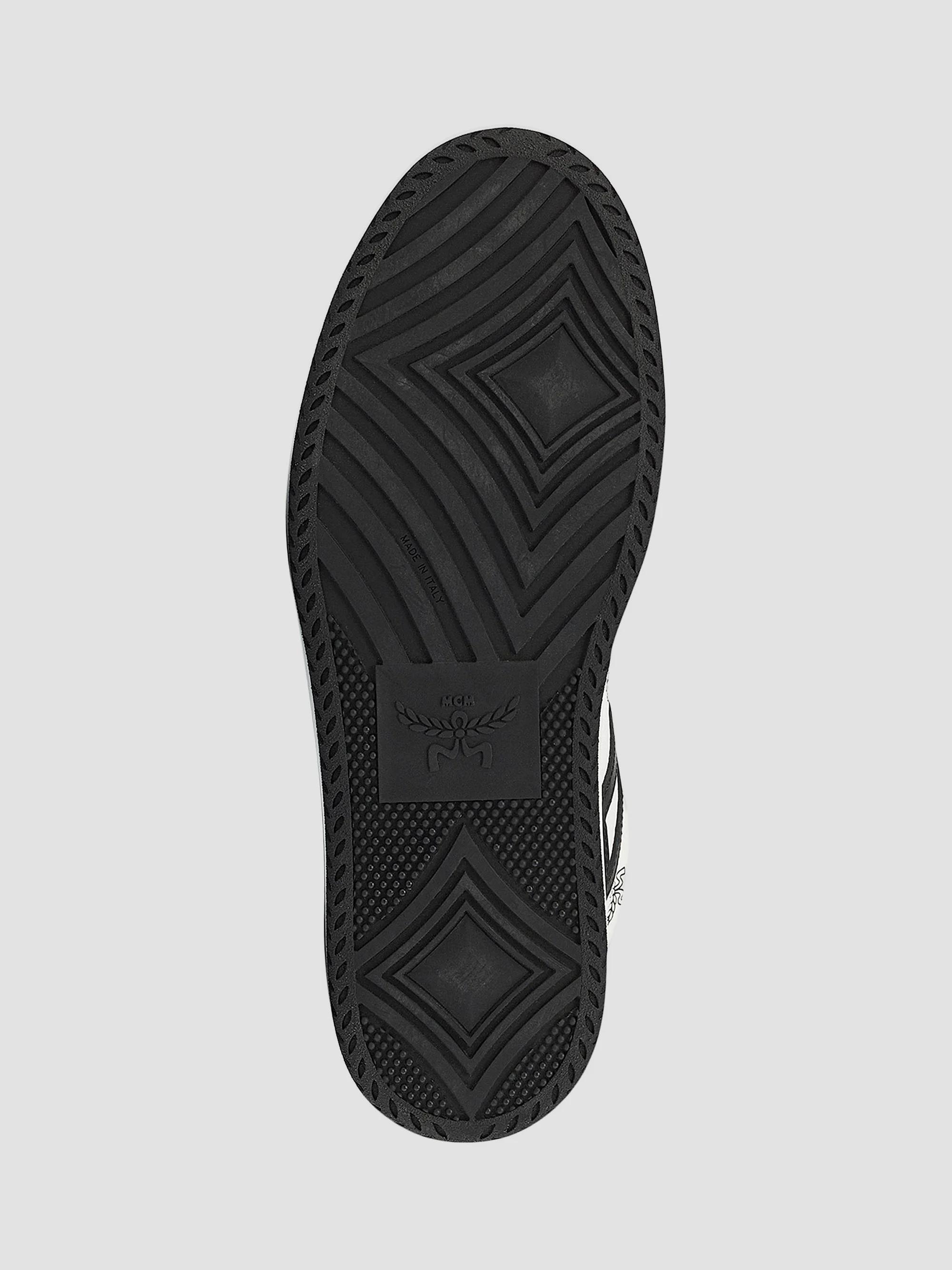 Baskets MCM Homme Noir - Cuir Imprimé Monogramme Visetos - Taille 11 US (44 EU) - Occasion