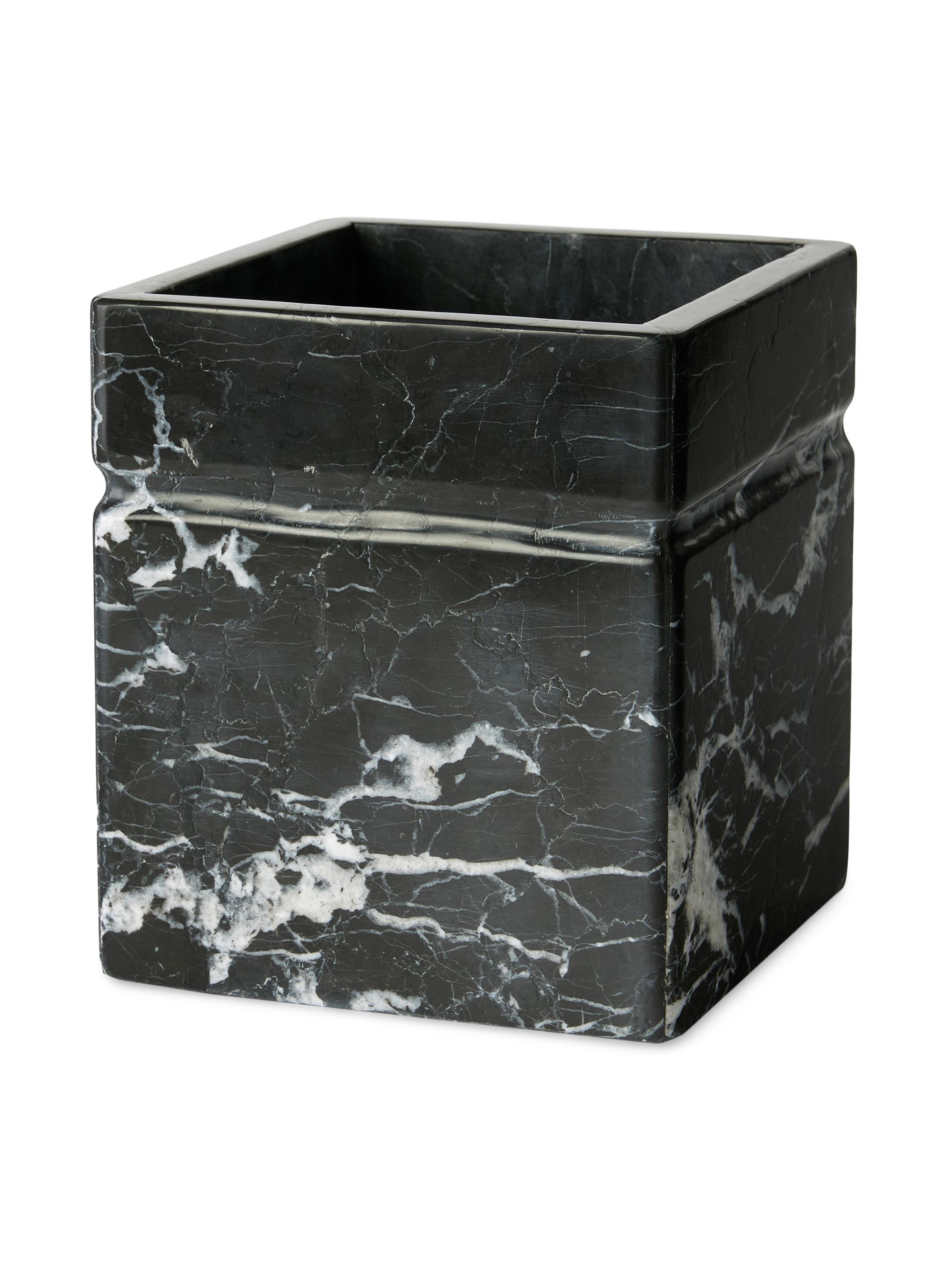 Sferra Marquina Marble Waste Basket - Black