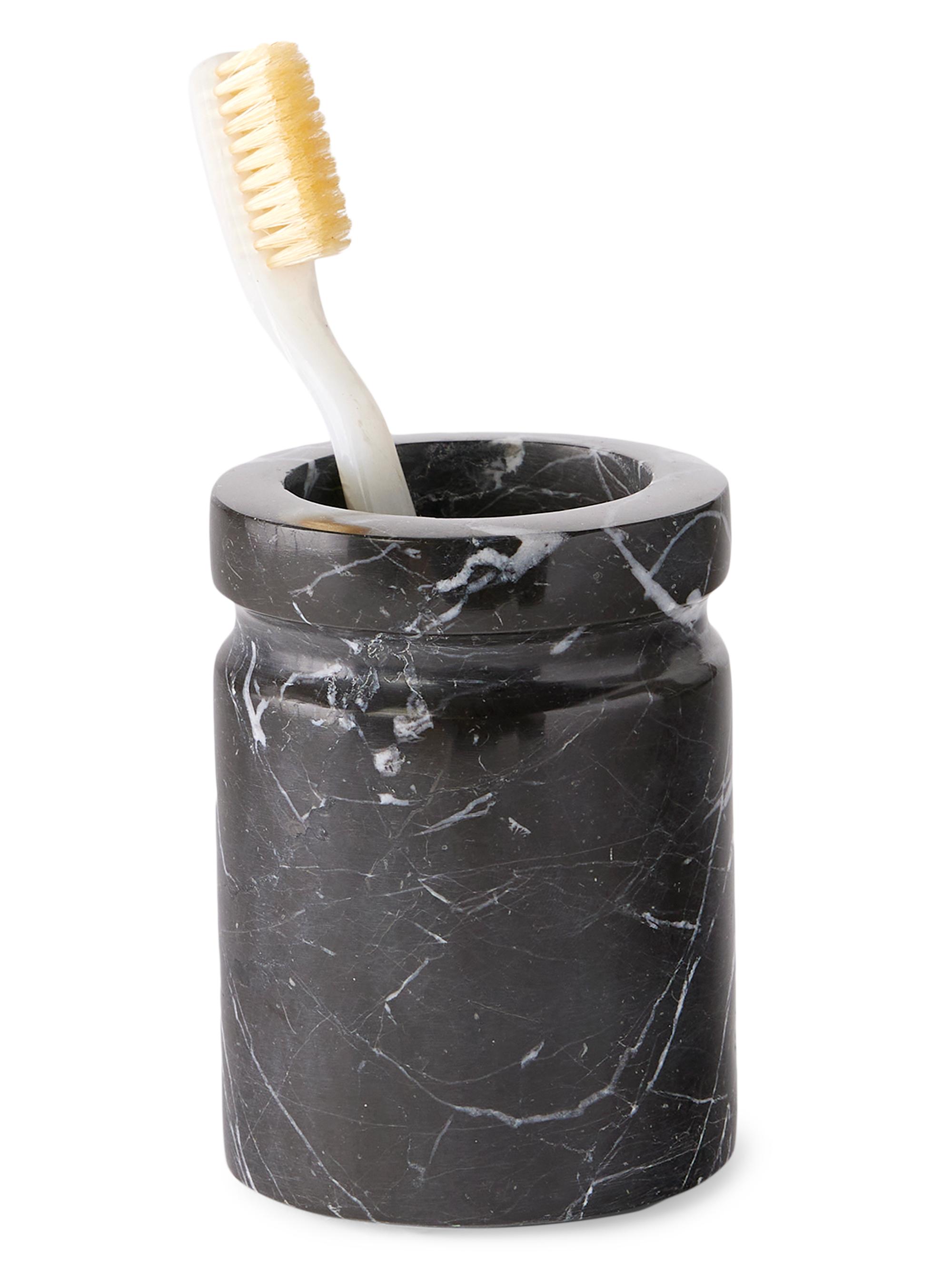 Sferra Marquina Marble Toothbrush Holder - Black