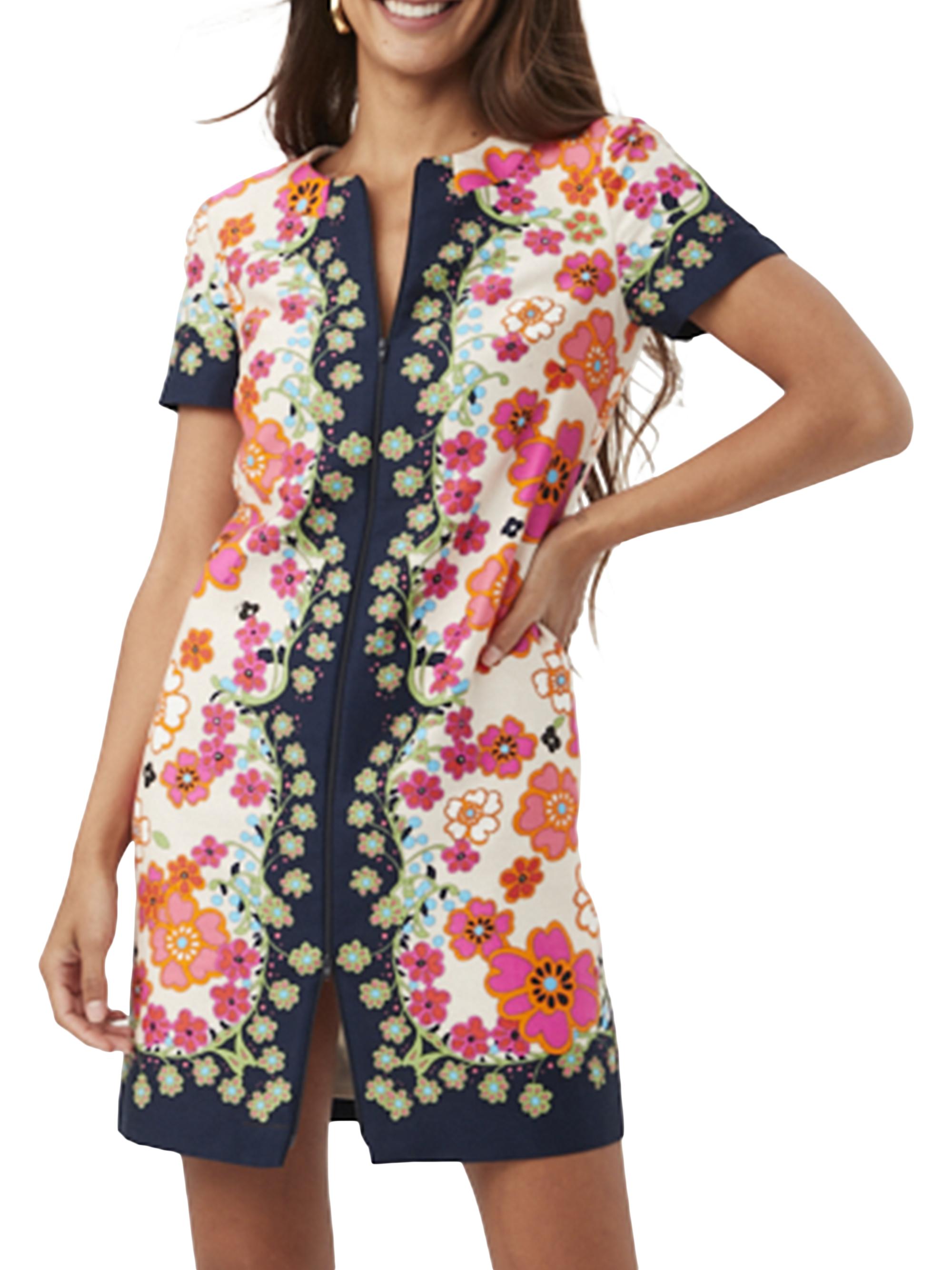Trina Turk Women's Arboretum Floral Zip-Front Minidress