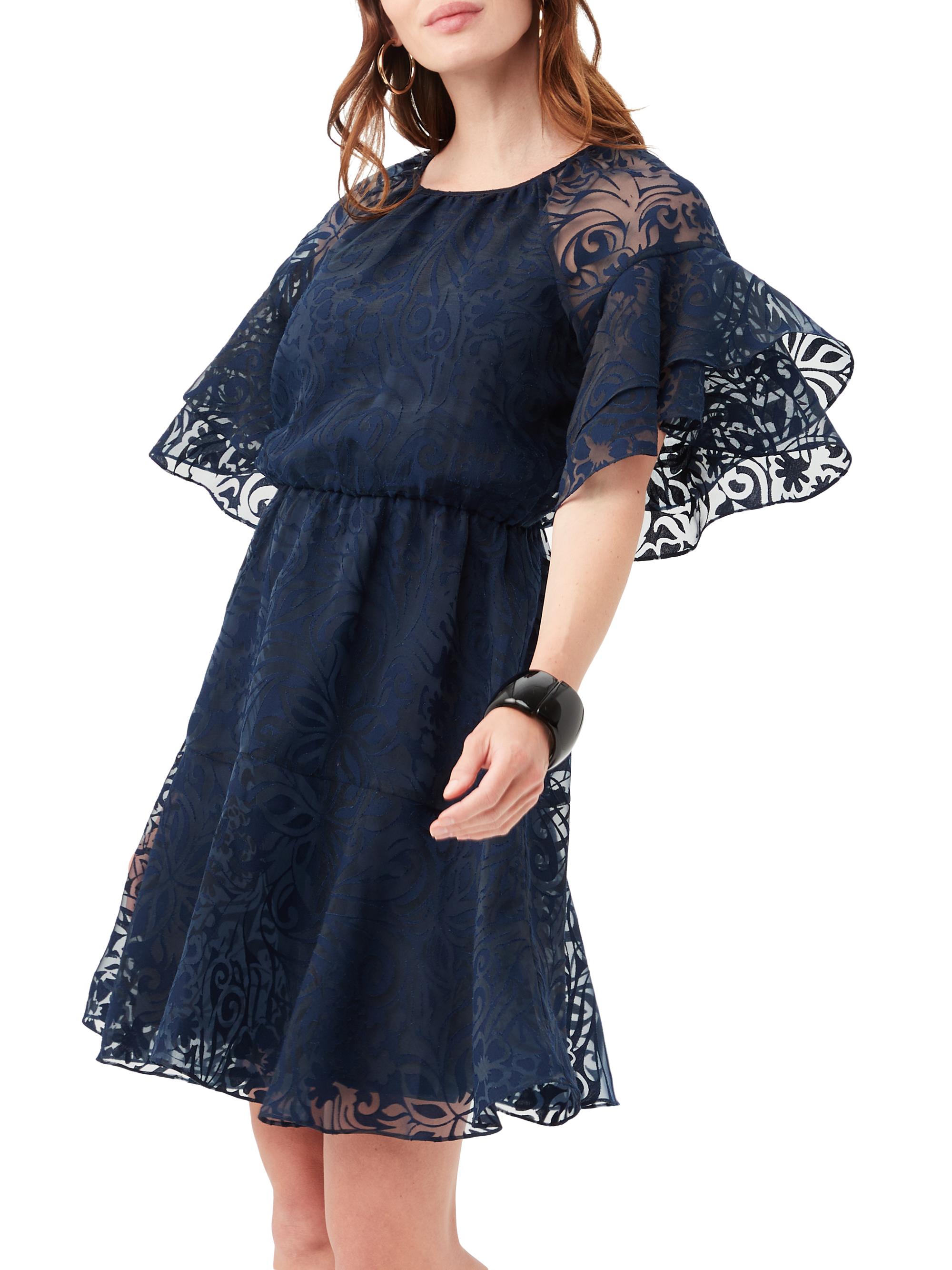 Trina Turk Women's Ferry Ruffle-Sleeve Lace Minidress - Indigo