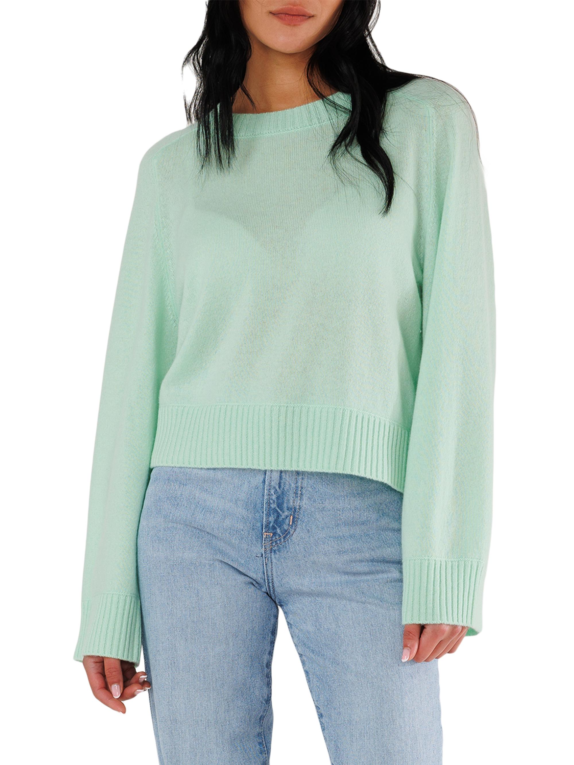 Crush Cashmere Women's Omar Cashmere Crewneck Sweater - Minty