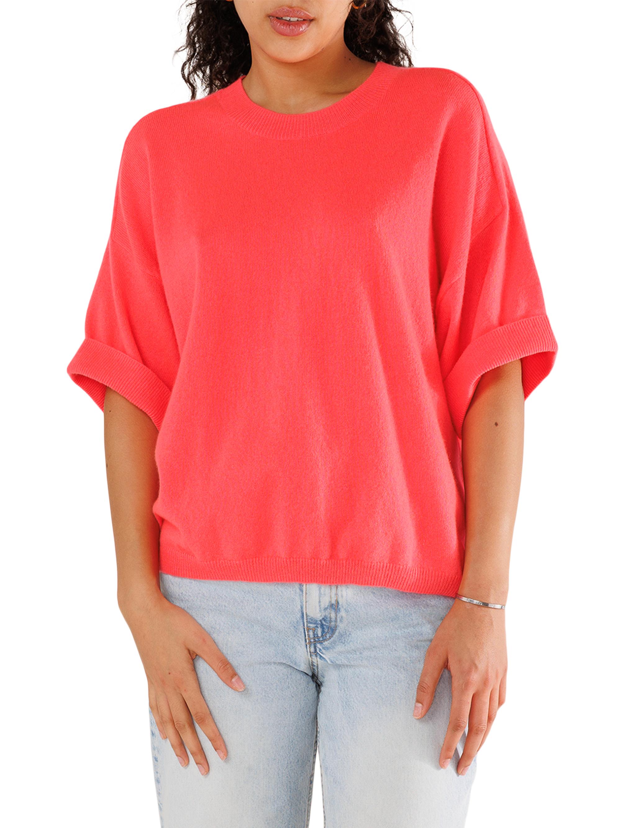 Crush Cashmere Women's Rico Chill Cashmere Top - Grapefruit