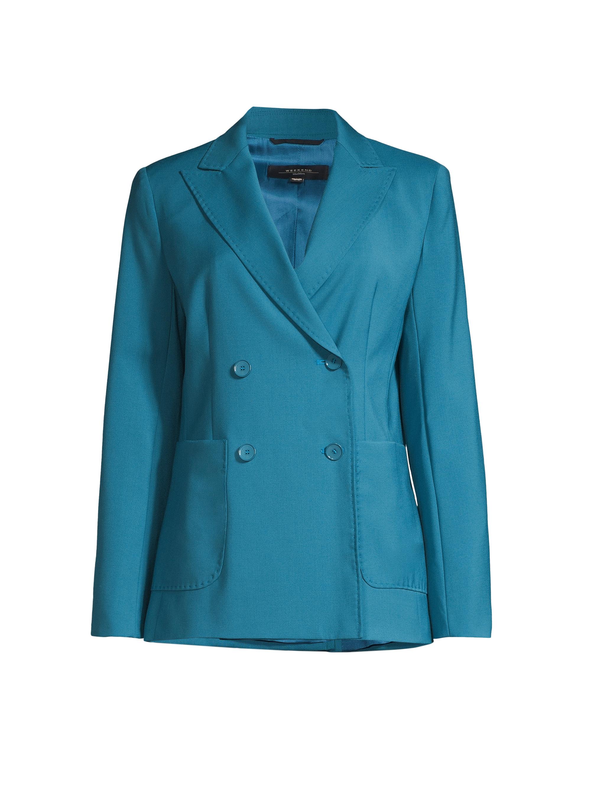Weekend Max Mara Women's Nervoso Wool Double-Breasted Jacket - Blue