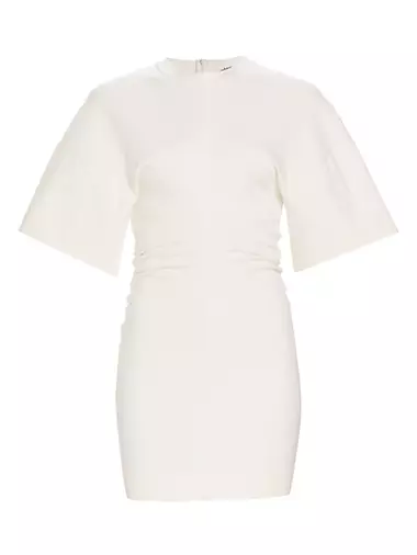 Short-Sleeve Cotton-Blend Minidress