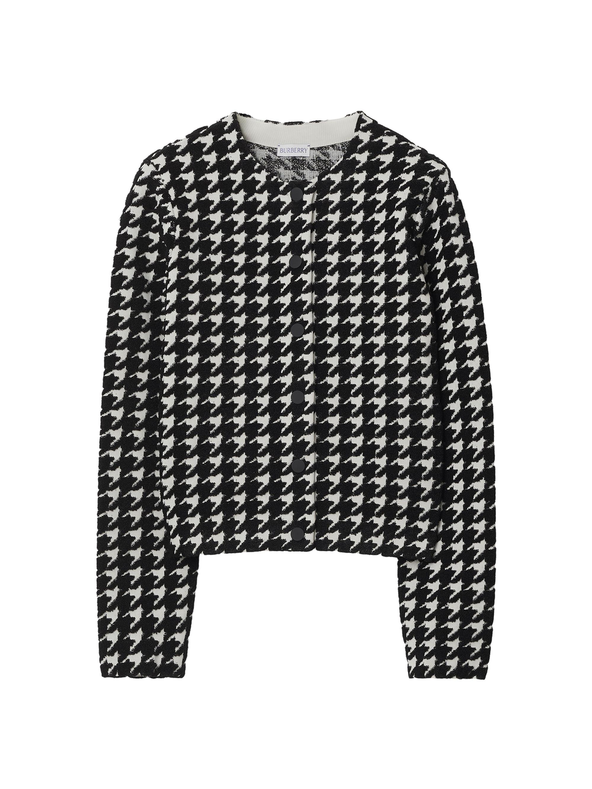 Burberry Women's Houndstooth Cardigan - Black Pattern