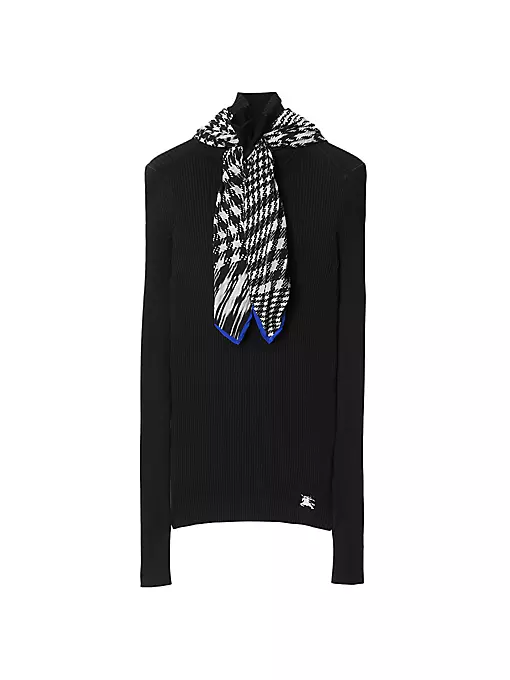 Burberry - Rib Sweater with Removable Scarf