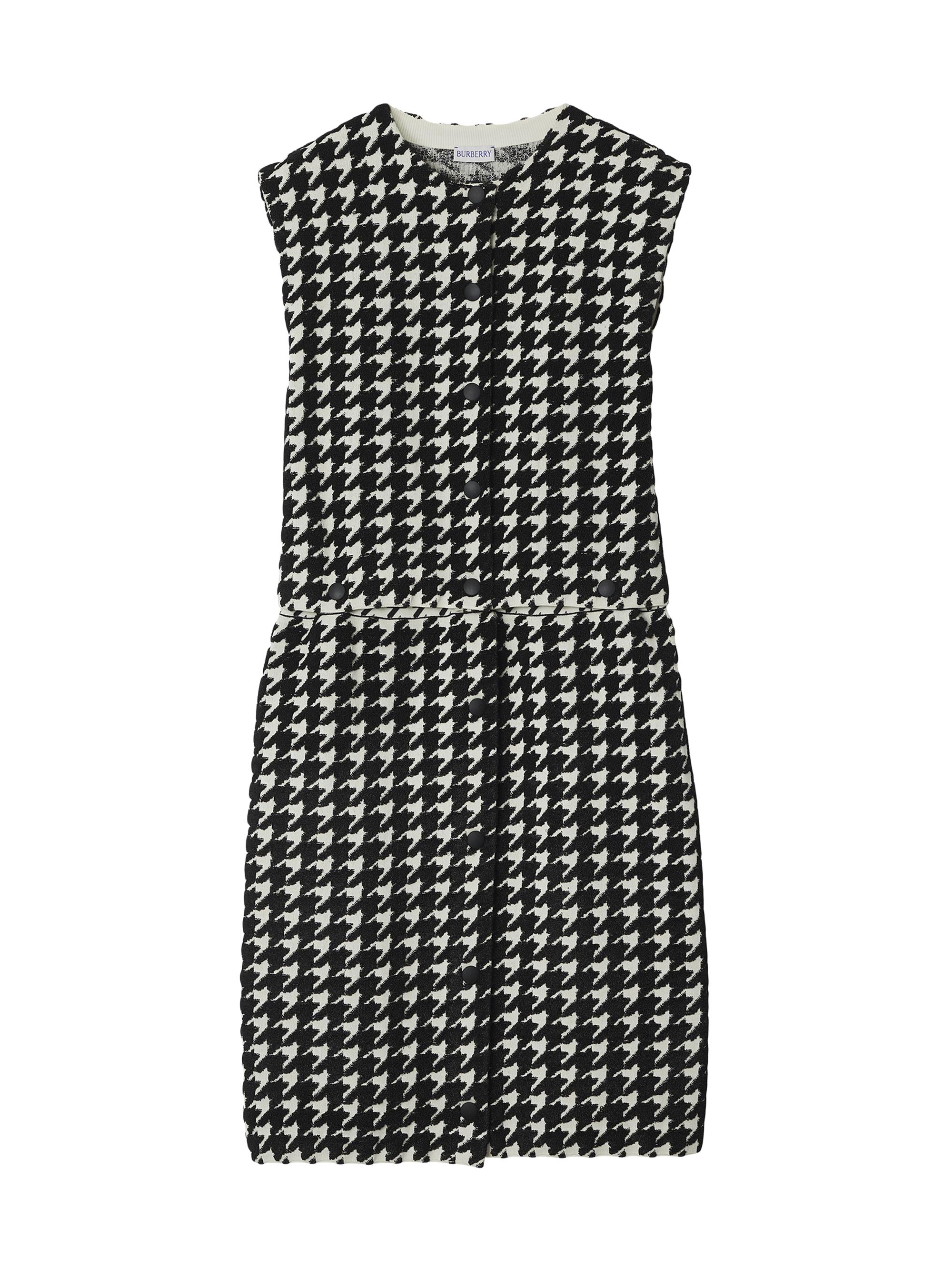 Burberry Women's Houndstooth Sheath Minidress - Black Pattern