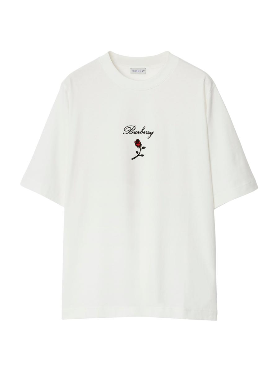 Burberry Flocked Rose Logo T-Shirt | Saks Fifth Avenue