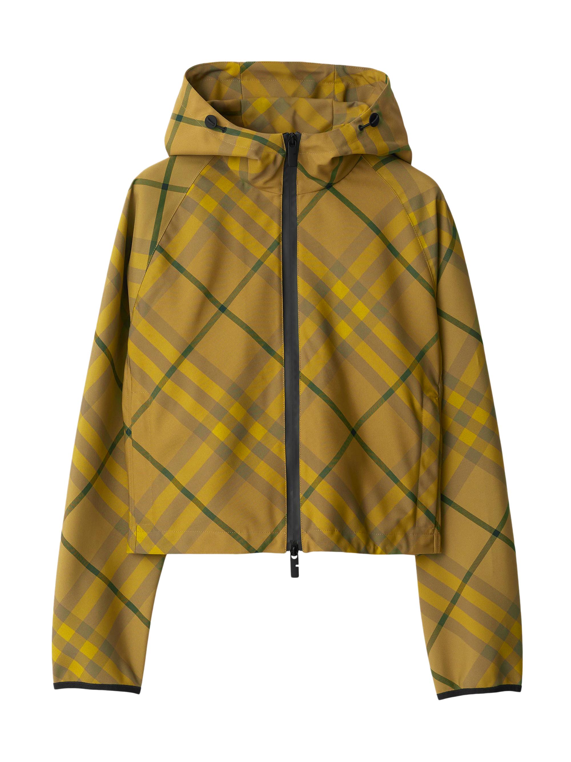 Burberry Women's Checkered Twill Cropped Jacket - Cedar Check