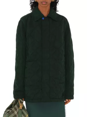 Burberry Green Quilted Coat