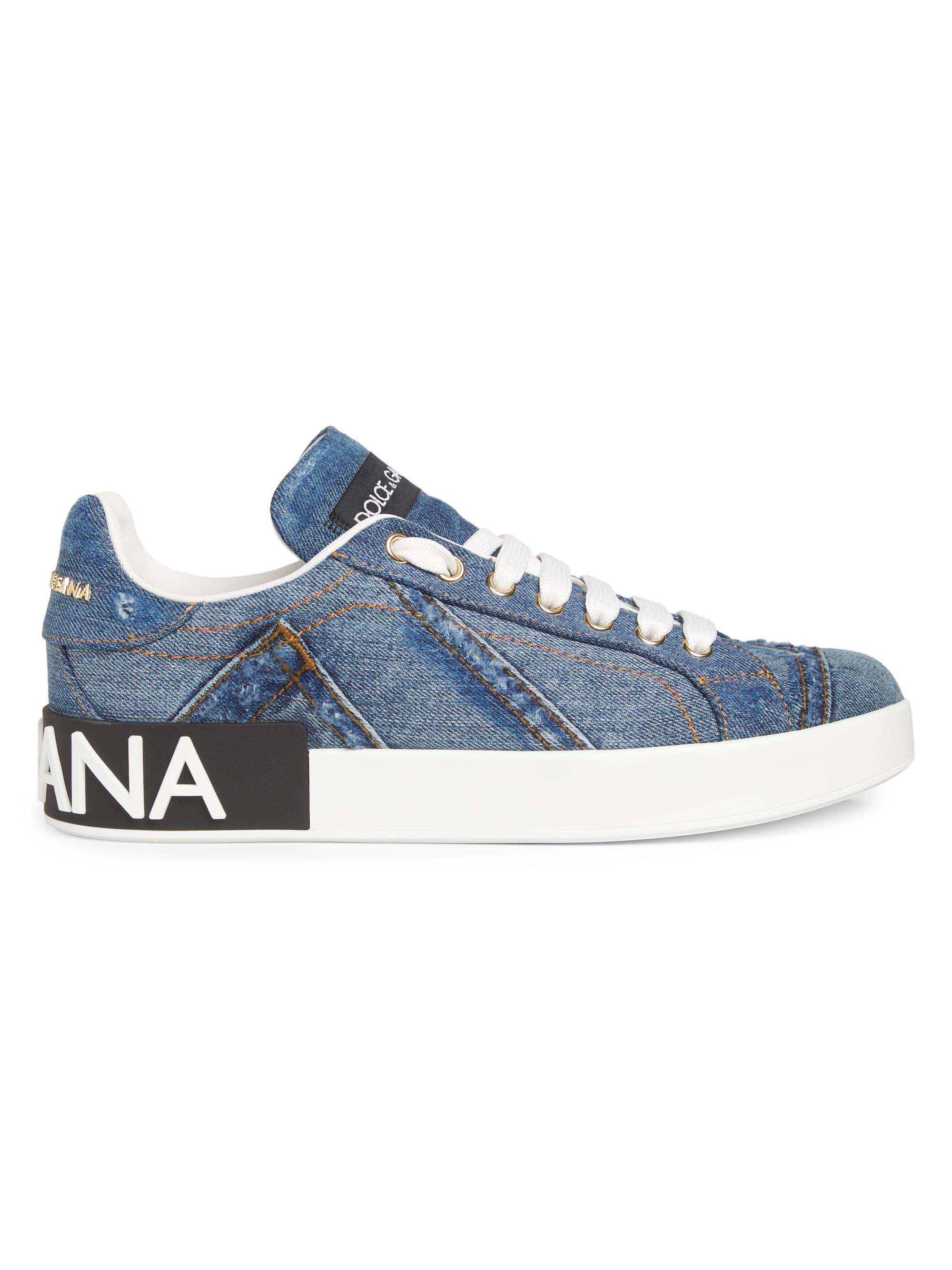 Dolce & Gabbana Women's Portofino Denim Sneakers - Blue