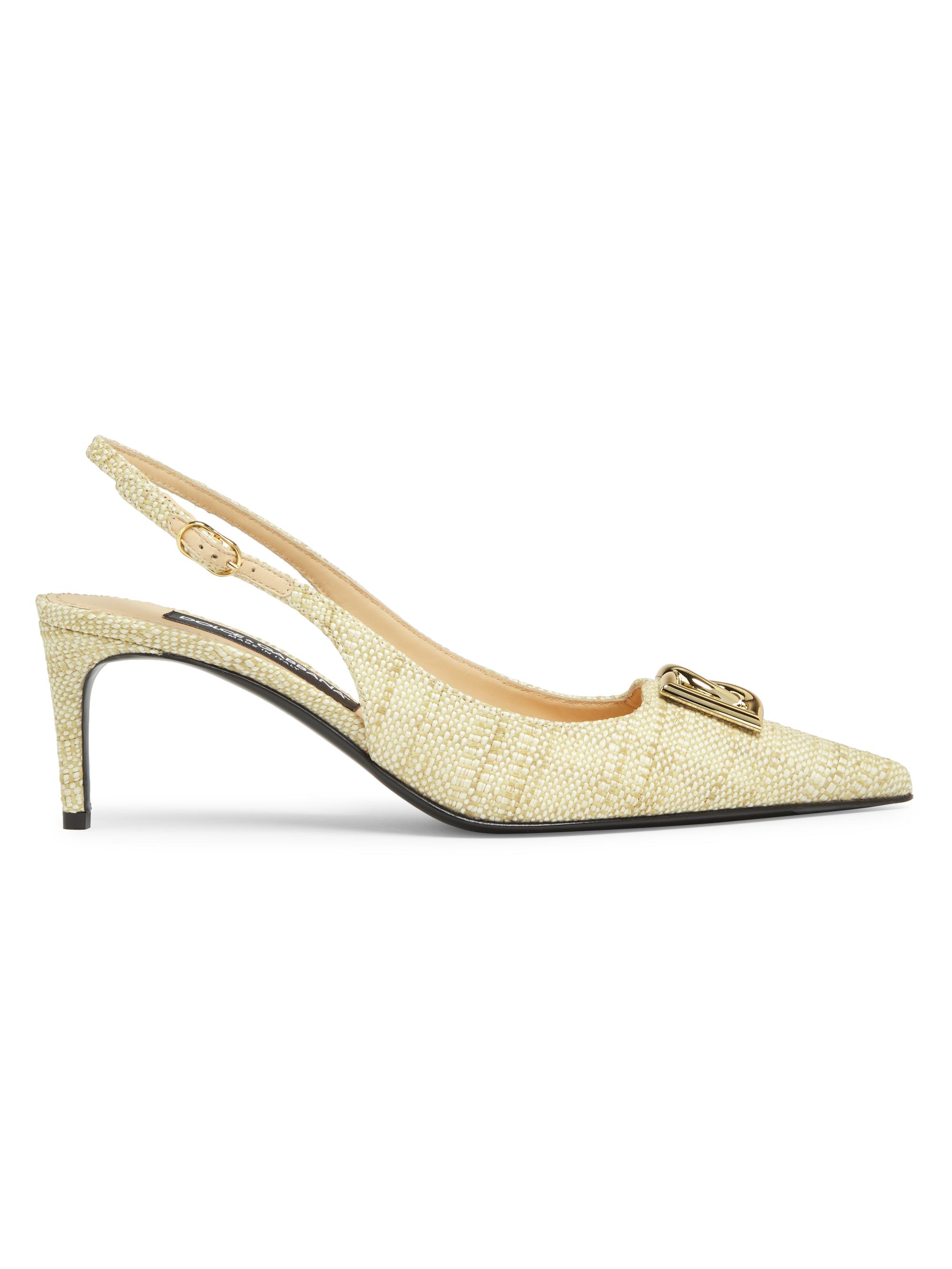 Dolce & Gabbana Women's Raffia 60MM Slingback Pumps - Sabbia