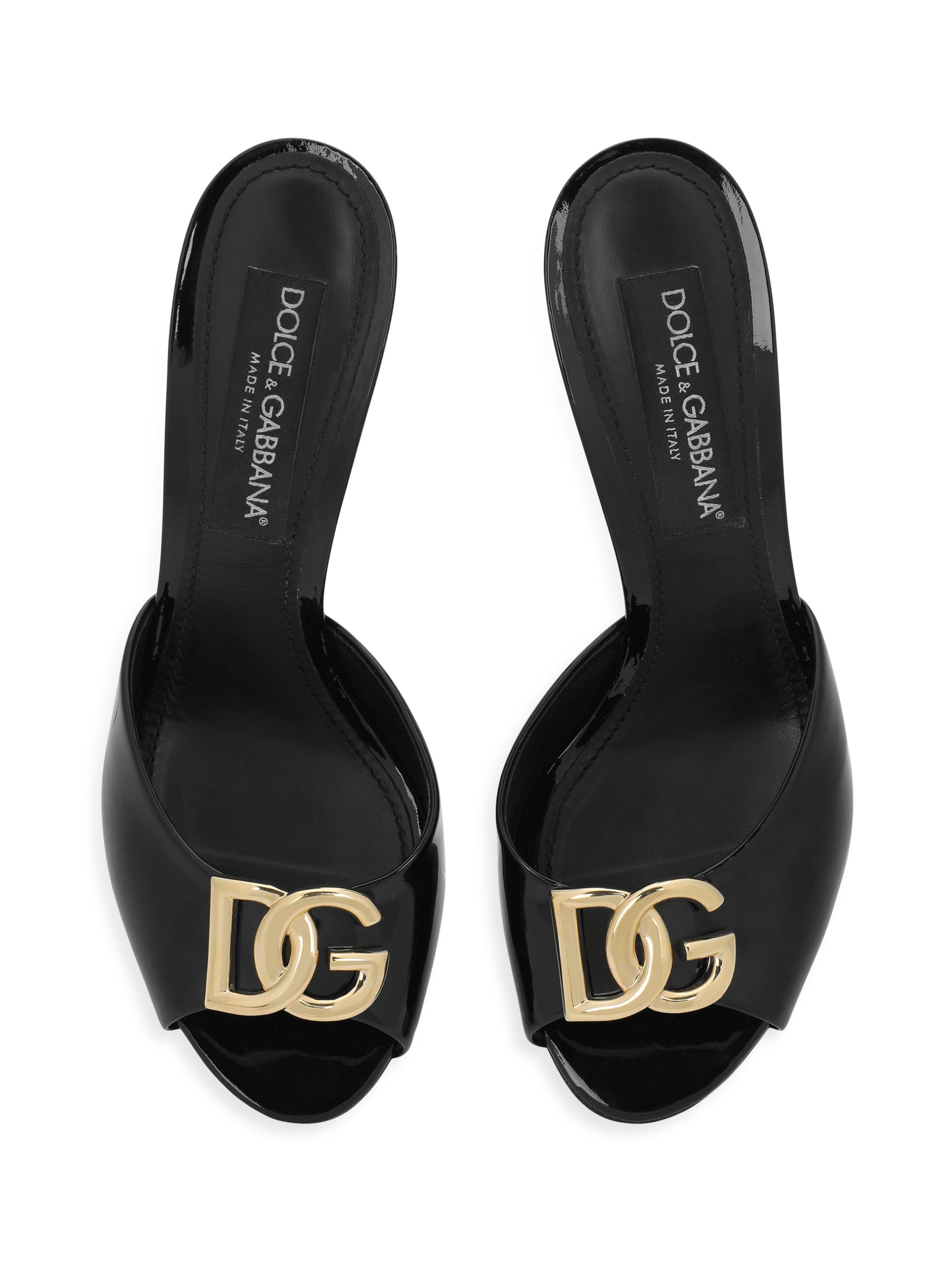 DOLCE & GABBANA ブラックオープントゥサンダル DOLCE＆GABBANA