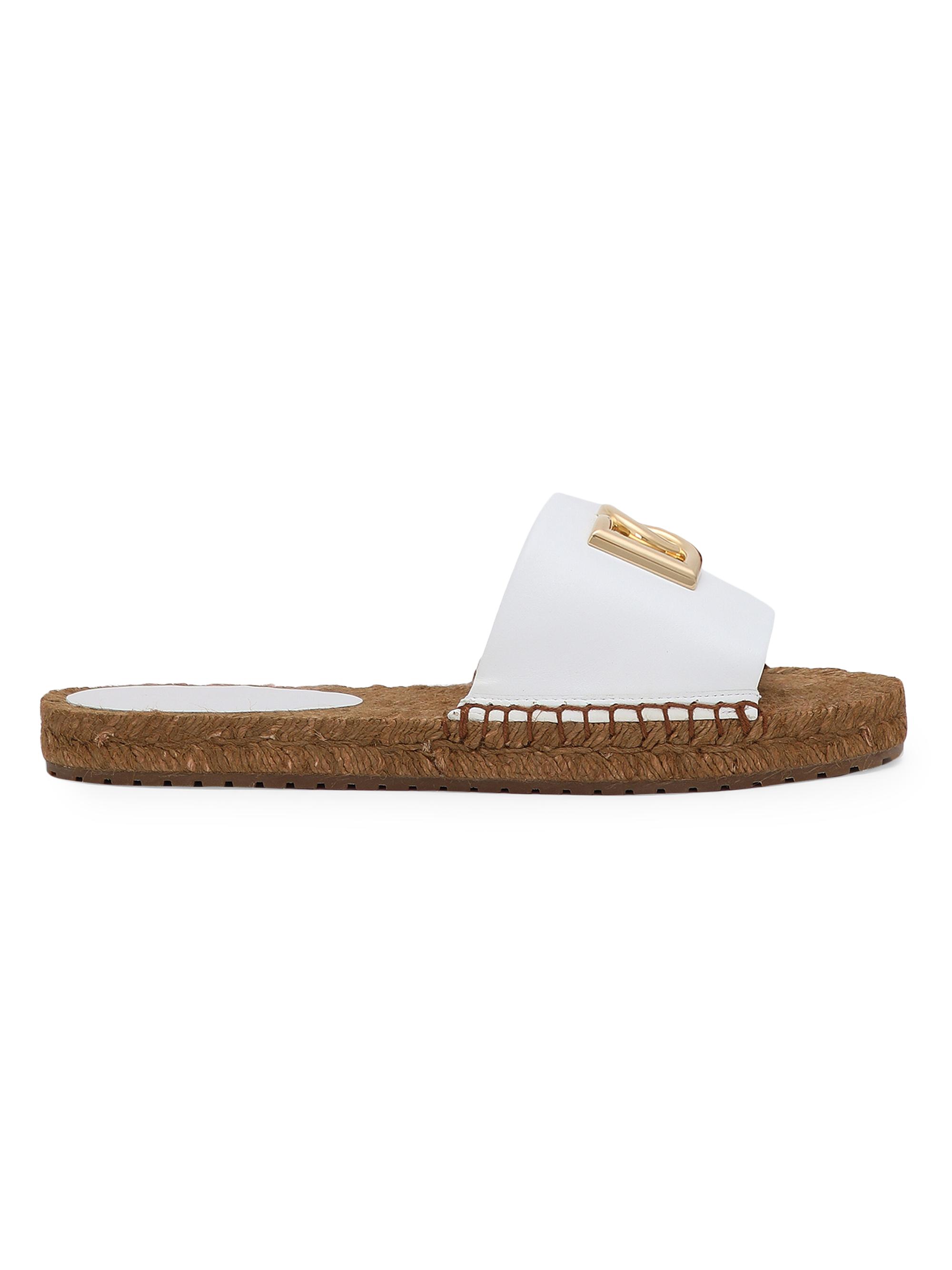 Dolce & Gabbana Women's DG Leather Espadrille Sandals - White