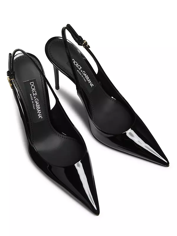 Shop Dolce&Gabbana 101MM Patent Leather Slingback Pumps Shop Dolce&Gabbana 101MM Patent Leather Slingback Pumps