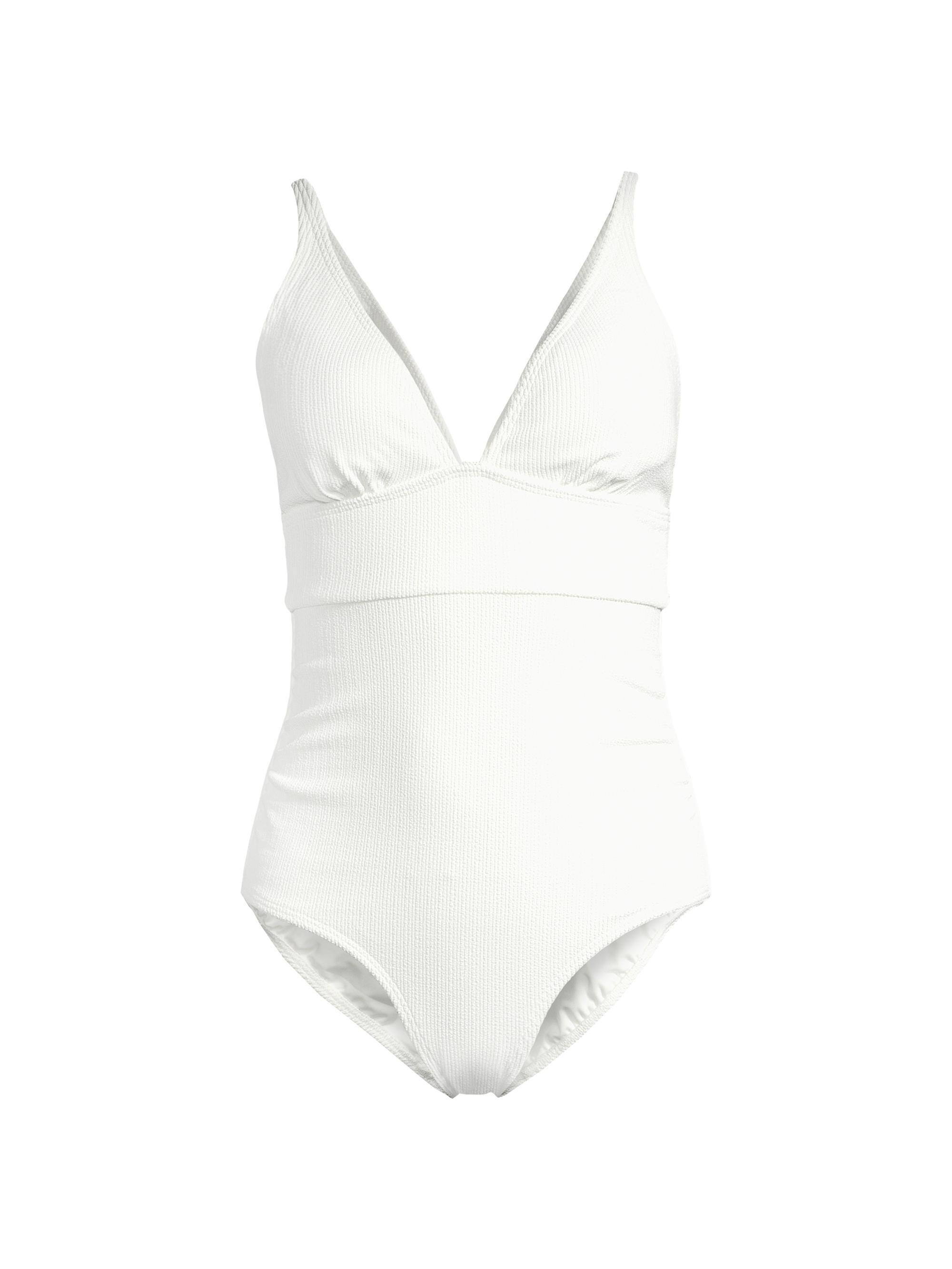 Change of Scenery Women's Niki Ribbed V-Neck One-Piece Swimsuit -  Texture