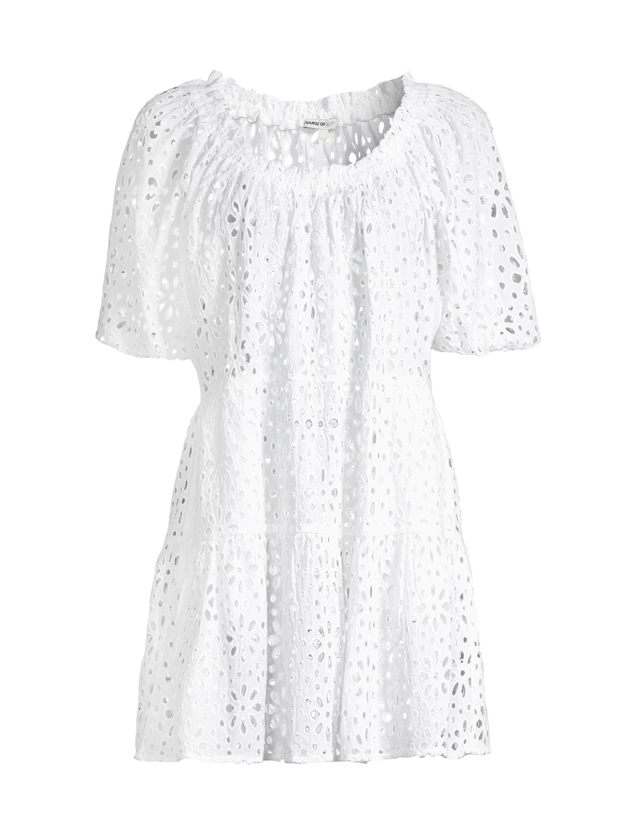 Change of Scenery Women's Kelly Eyelet Cover-Up Minidress - Fresh White