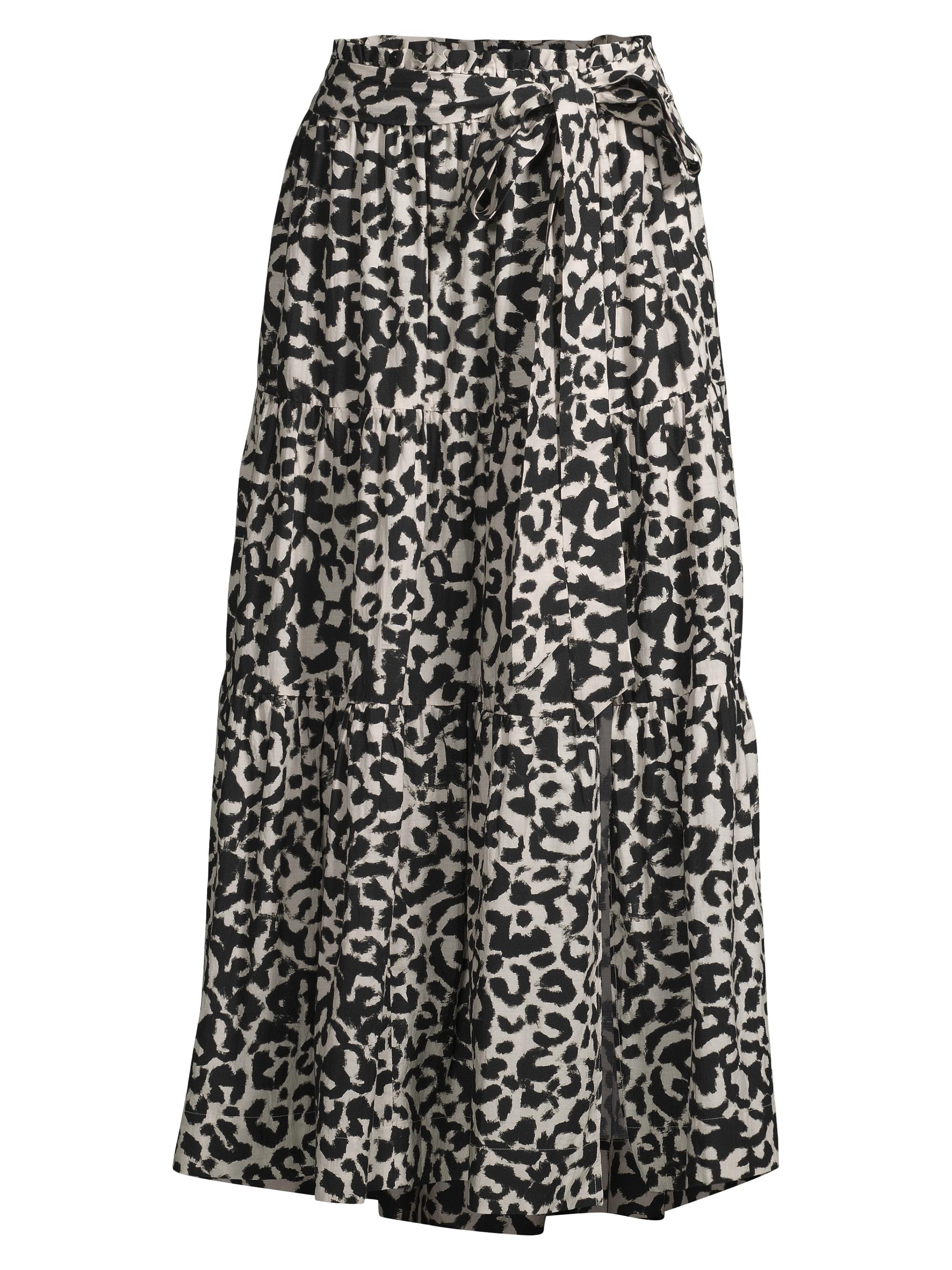 Change of Scenery Women's Jenni Tiered Cotton-Blend Midi-Skirt - Mia Leopard