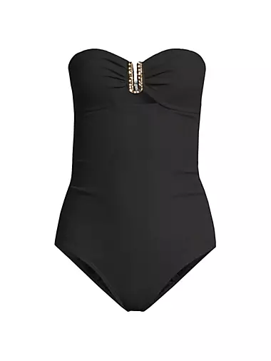 Ruched Bandeau One-Piece Swimsuit