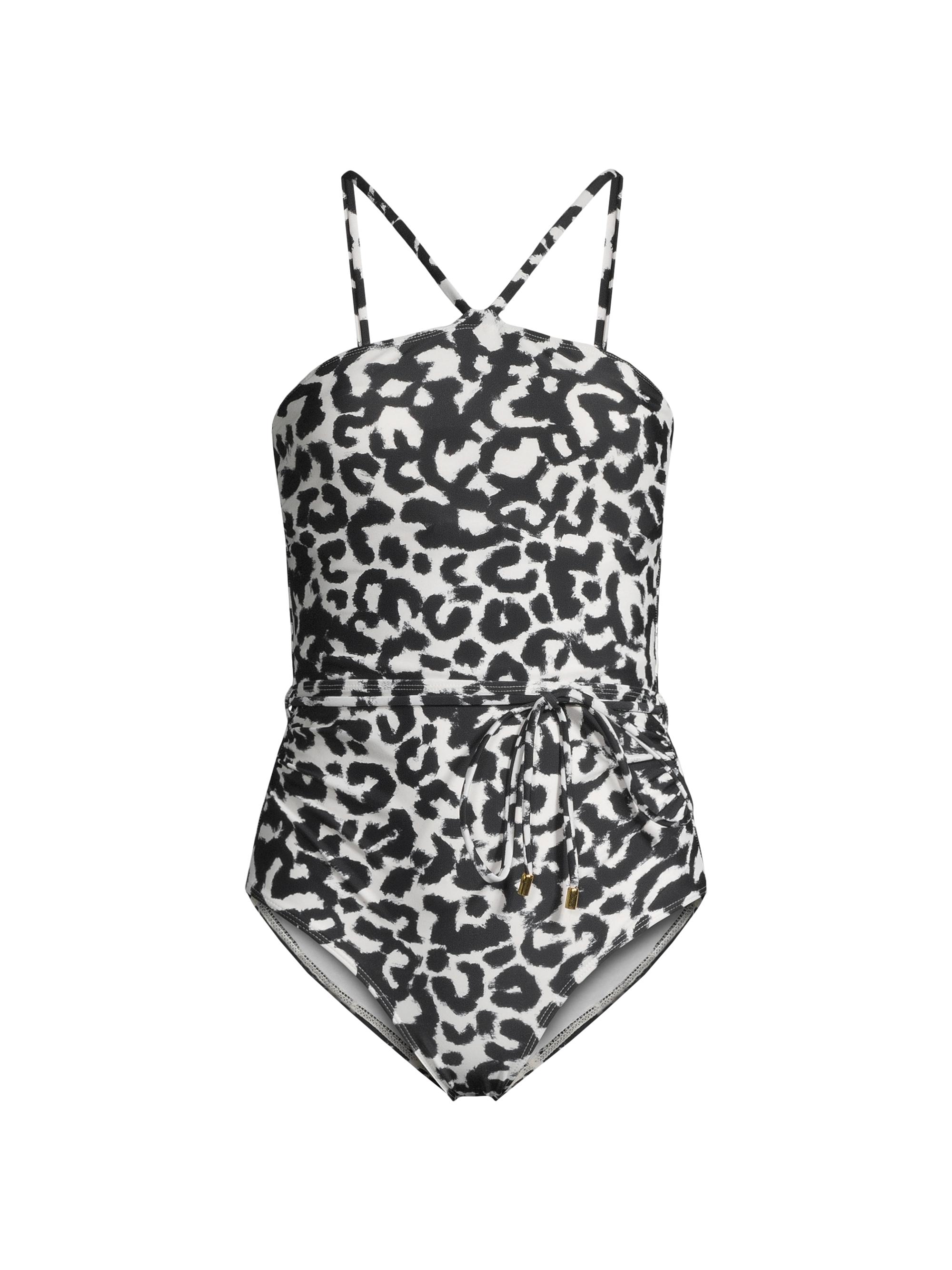 Change of Scenery Women's Daphne High Neck One-Piece Swimsuit - Mia Leopard