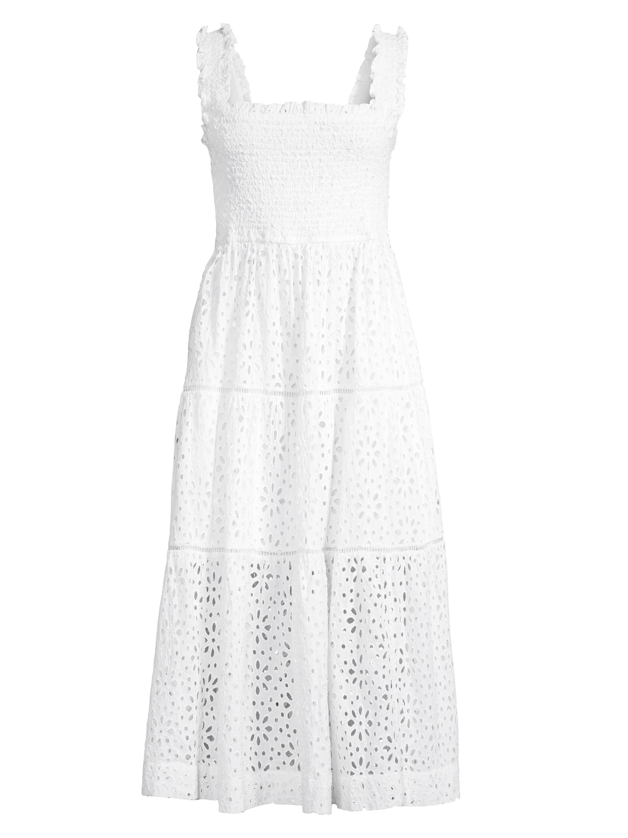Change of Scenery Women's Kristen Cotton Eyelet Midi-Dress - Fresh White
