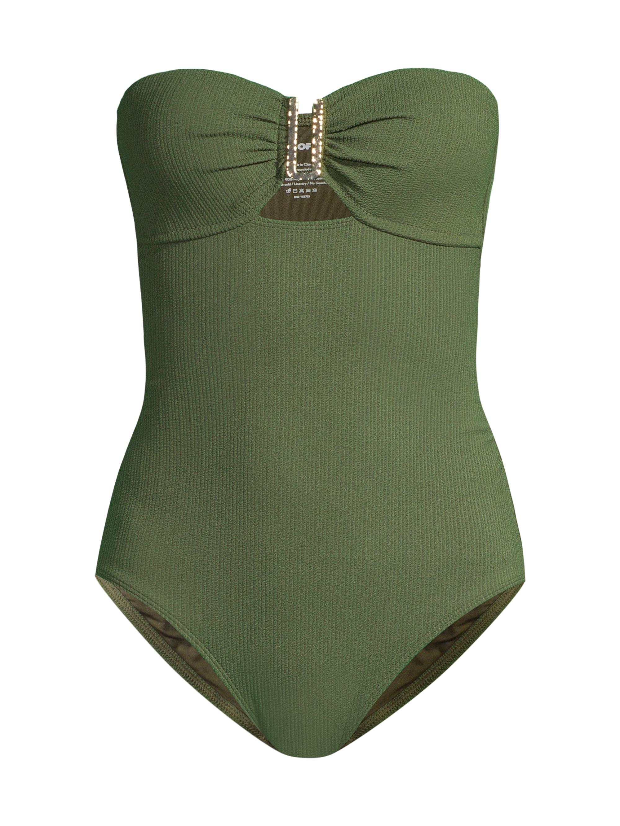 Change of Scenery Women's Lisa Bandeau One-Piece Swimsuit - Olive Texture
