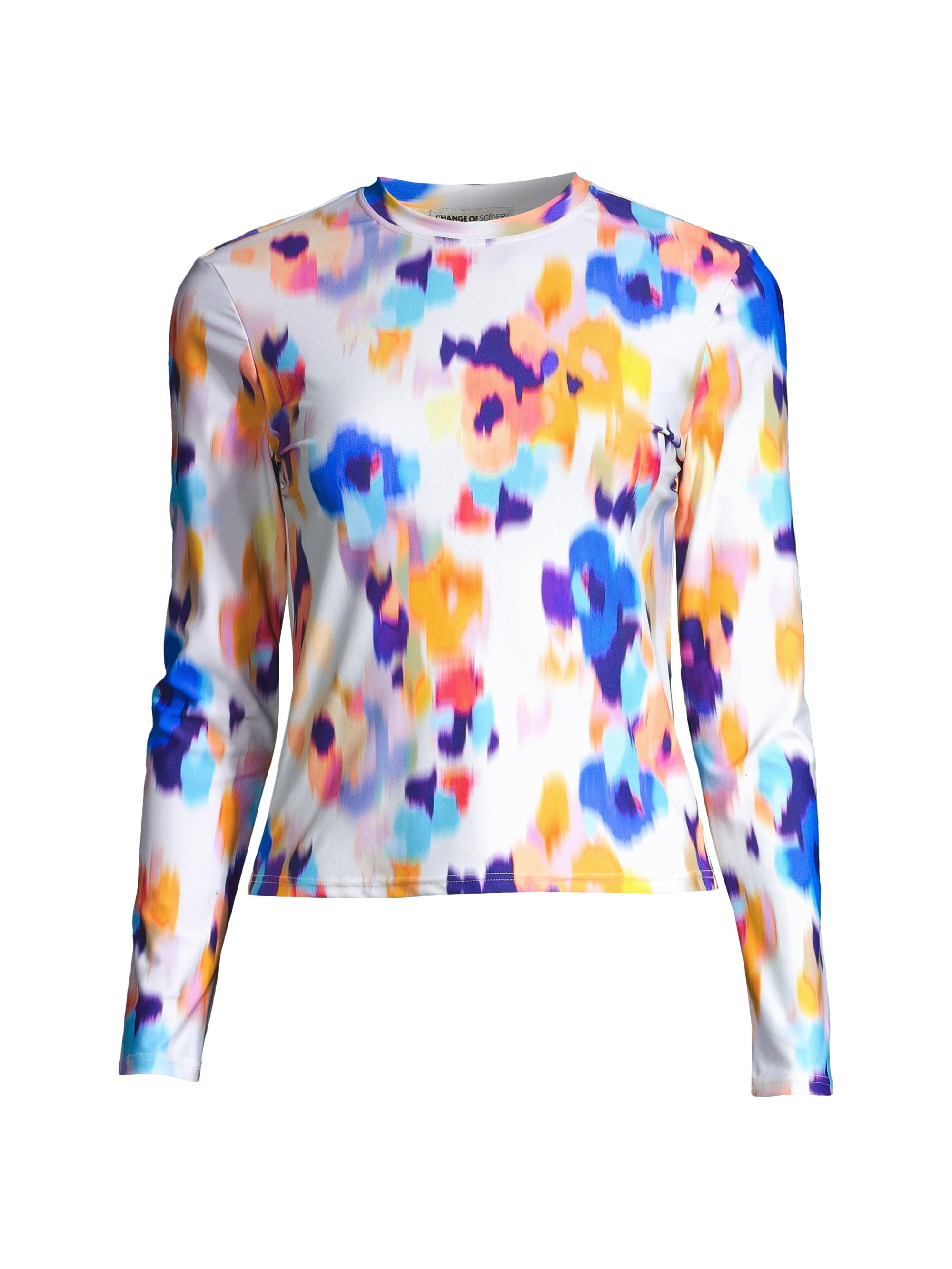 Change of Scenery Women's Stephanie Printed Rashguard Top - Floral Ikat