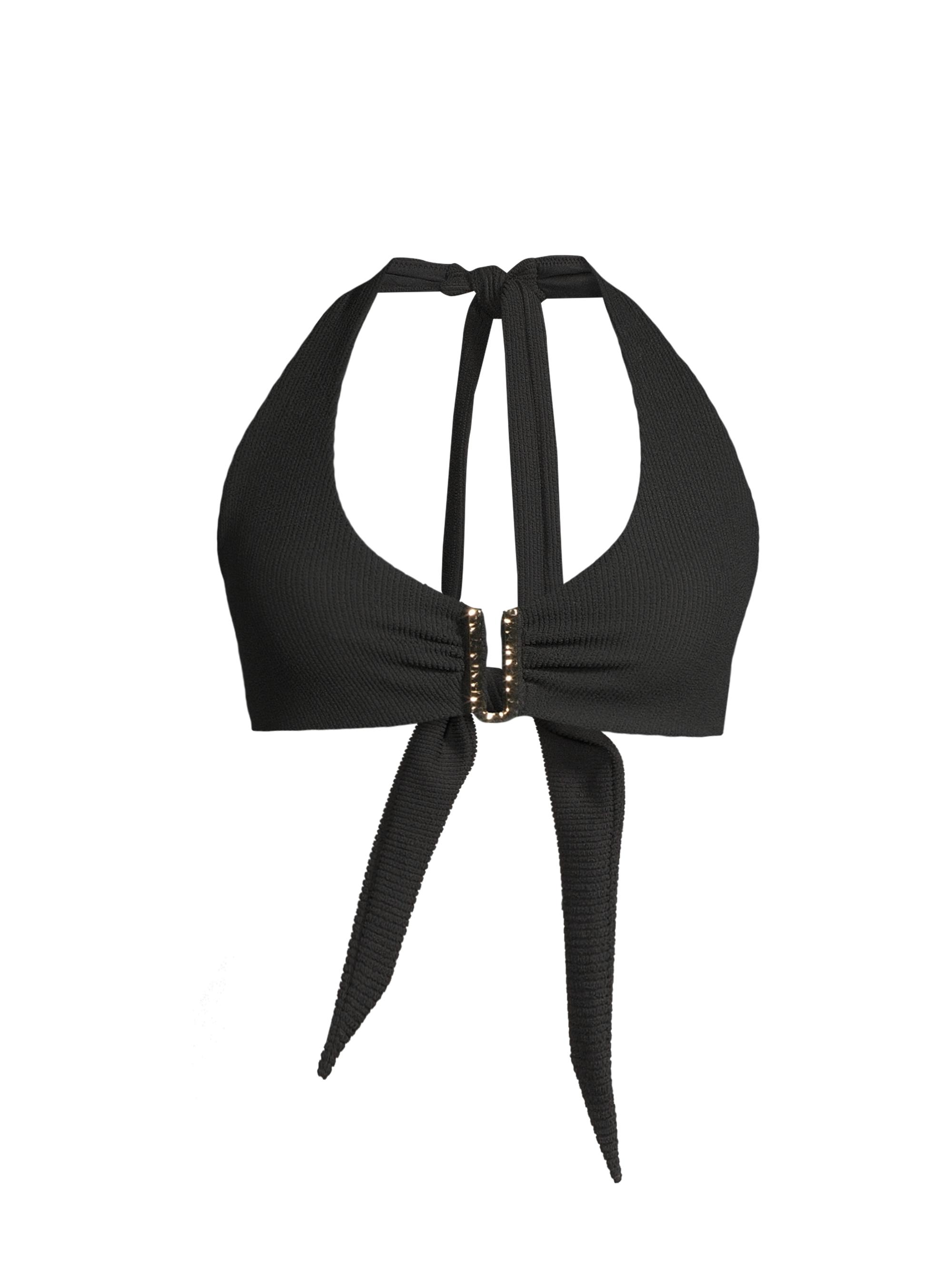 Change of Scenery Women's Melissa Halterneck Bikini Top - Black Texture