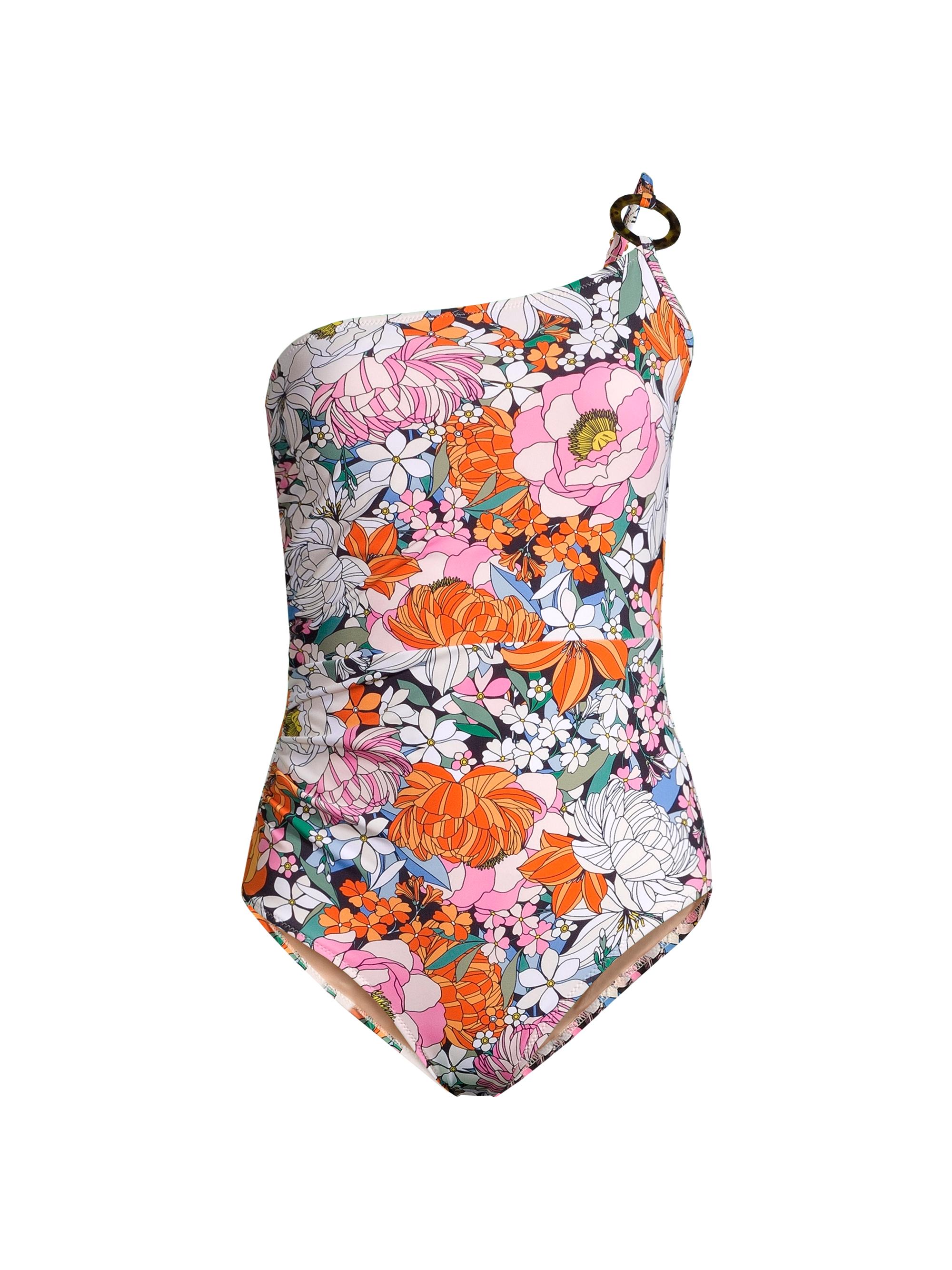 Change of Scenery Women's Kara Floral One-Shoulder Ring One-Piece Swimsuit - Tropical Garden