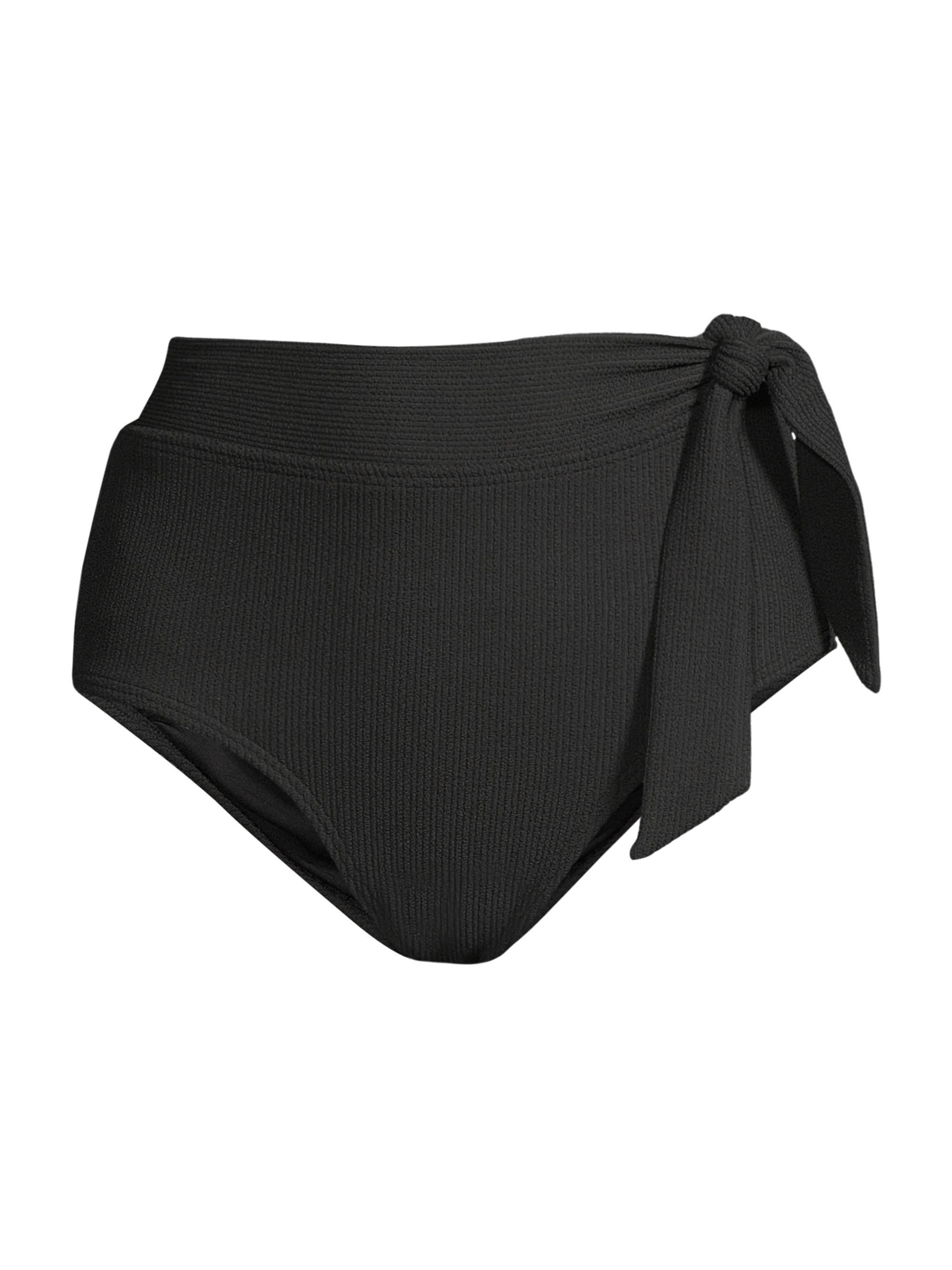 Change of Scenery Women's Tie-Waist Bikini Bottom - Black Texture
